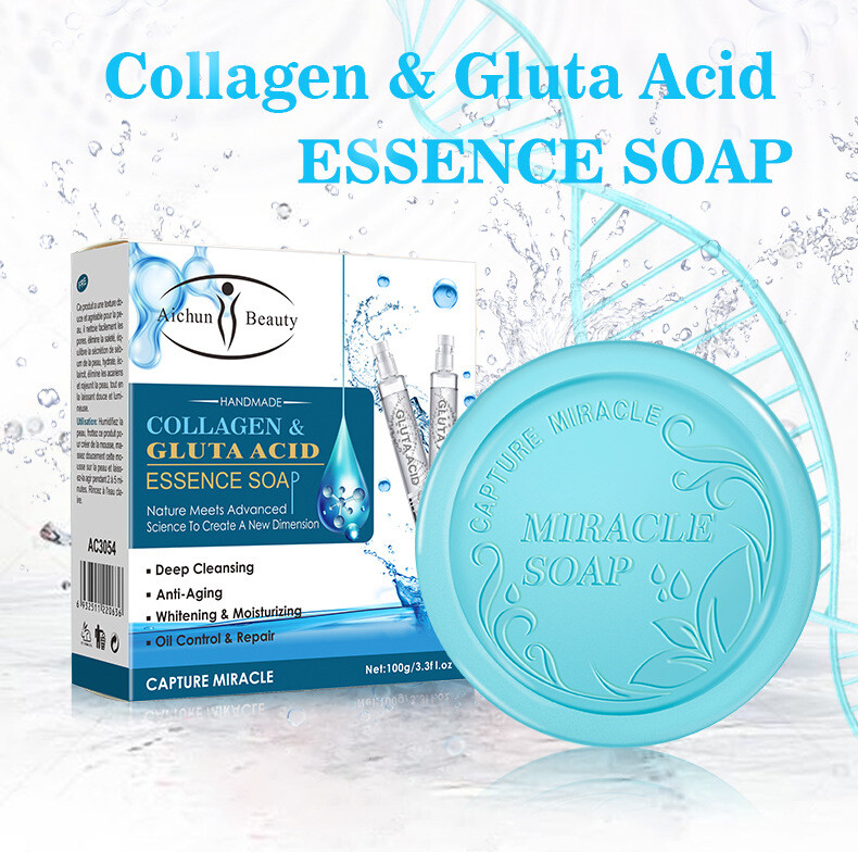 Collagen Gluta Essence Handmade Soap 100g Anti-Aging Deep Cleansing Bar