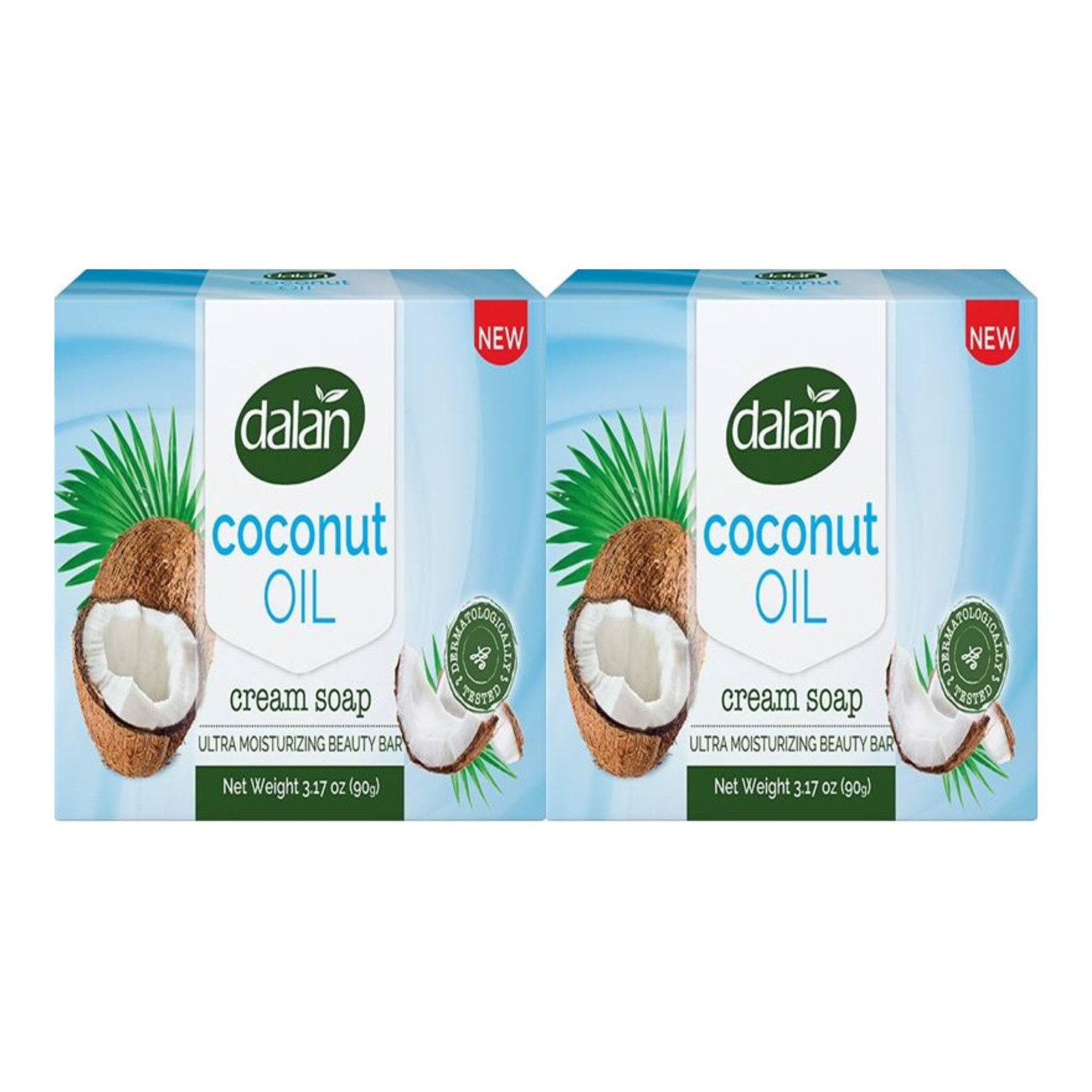 Dalan Coconut Oil Cream Soap Bar, 6 Bars x 3.17oz Each