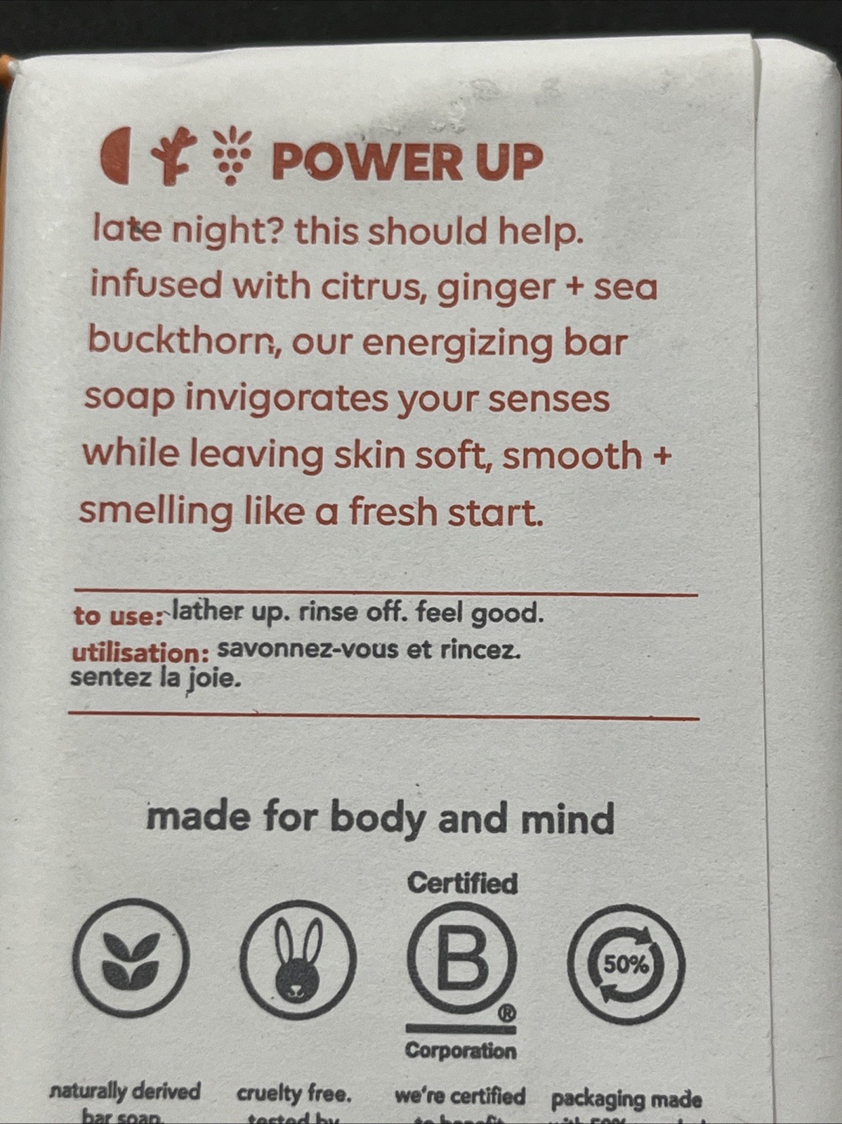4)METHOD BODY CITRUS GINGER SEA BUCKTHORN ENERGY BOOST BAR SOAP NATURAL INGRED.