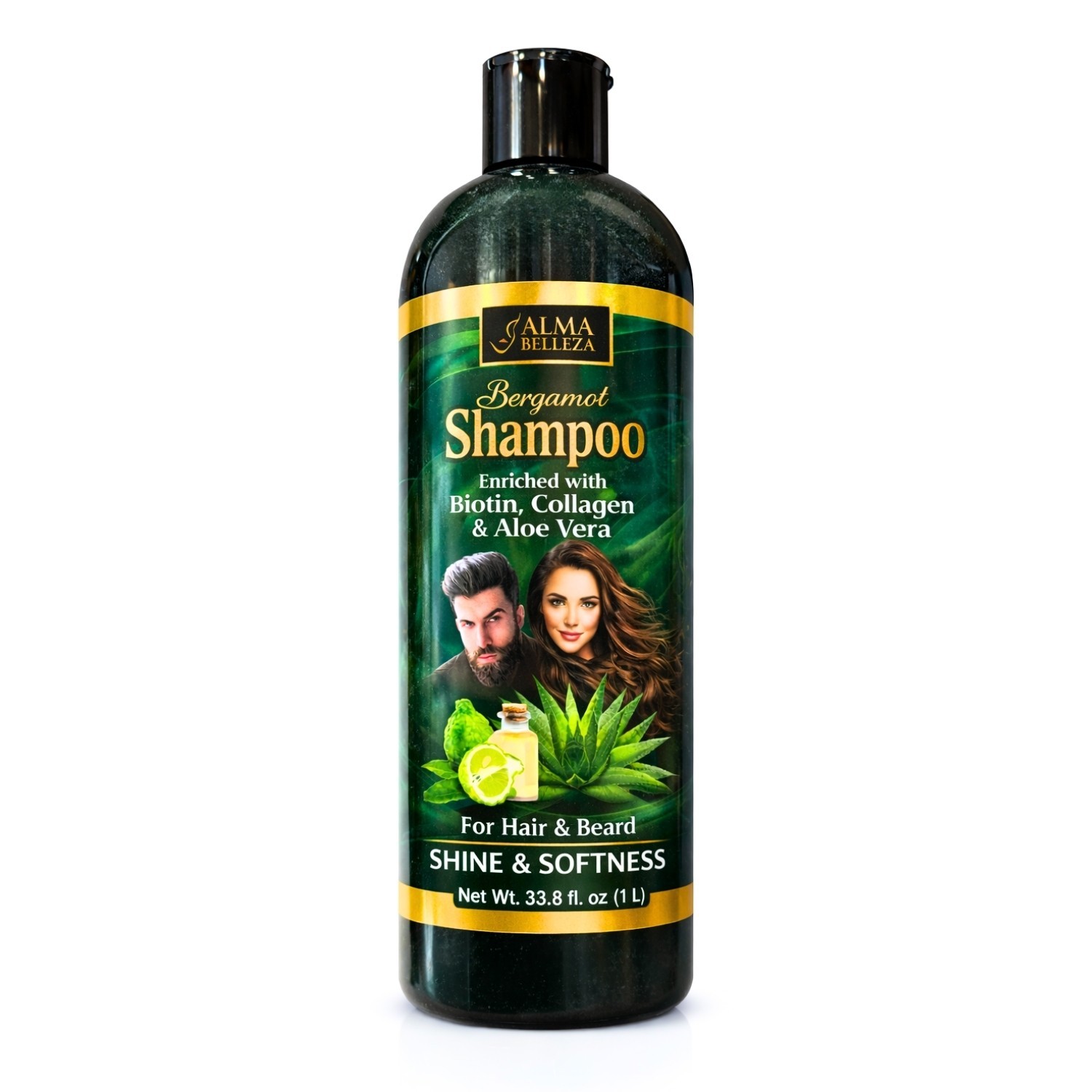 BERGAMOT BIOTIN ALOE VERA SHAMPOO UNISEX (1LT)-HAIR SHAMPOO-LIGHTWEIGHT