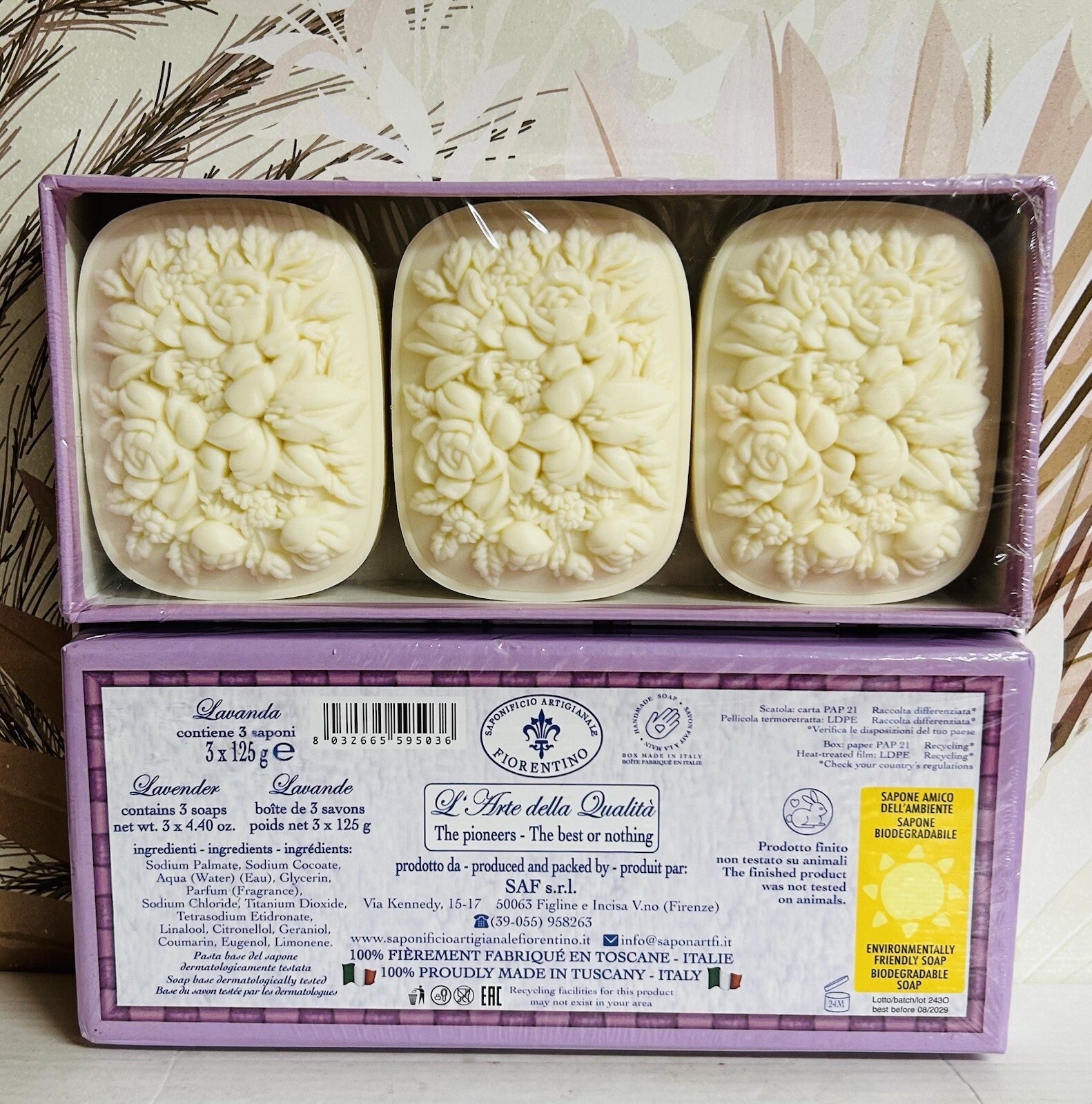 2-Pack Saponificio ~ Tuscan Lavender Bar Soap 6 Bars 4.40 oz Each