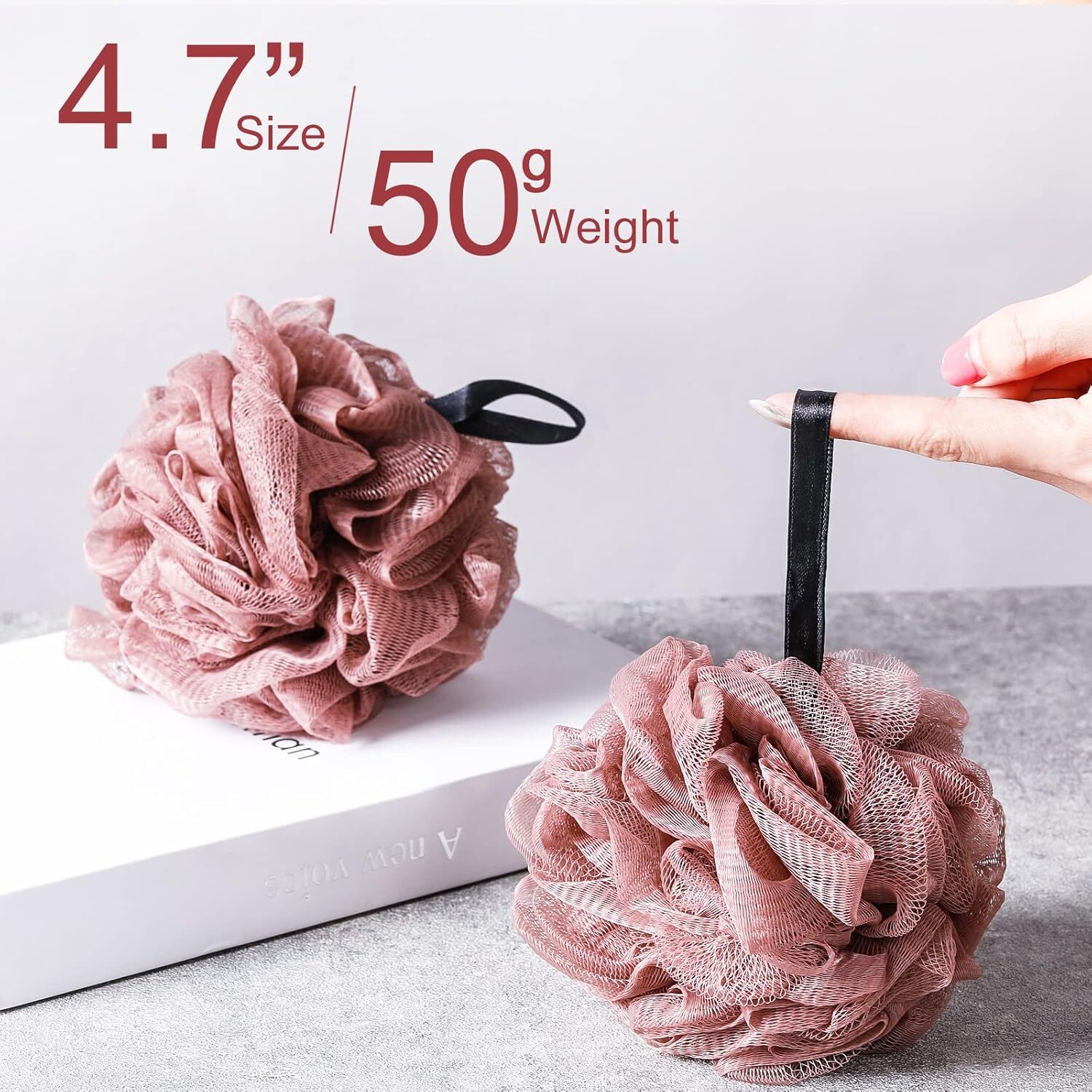 48 Pack Bath Sponge Shower Loofahs Bulk 50g Soft Net Body Light Color