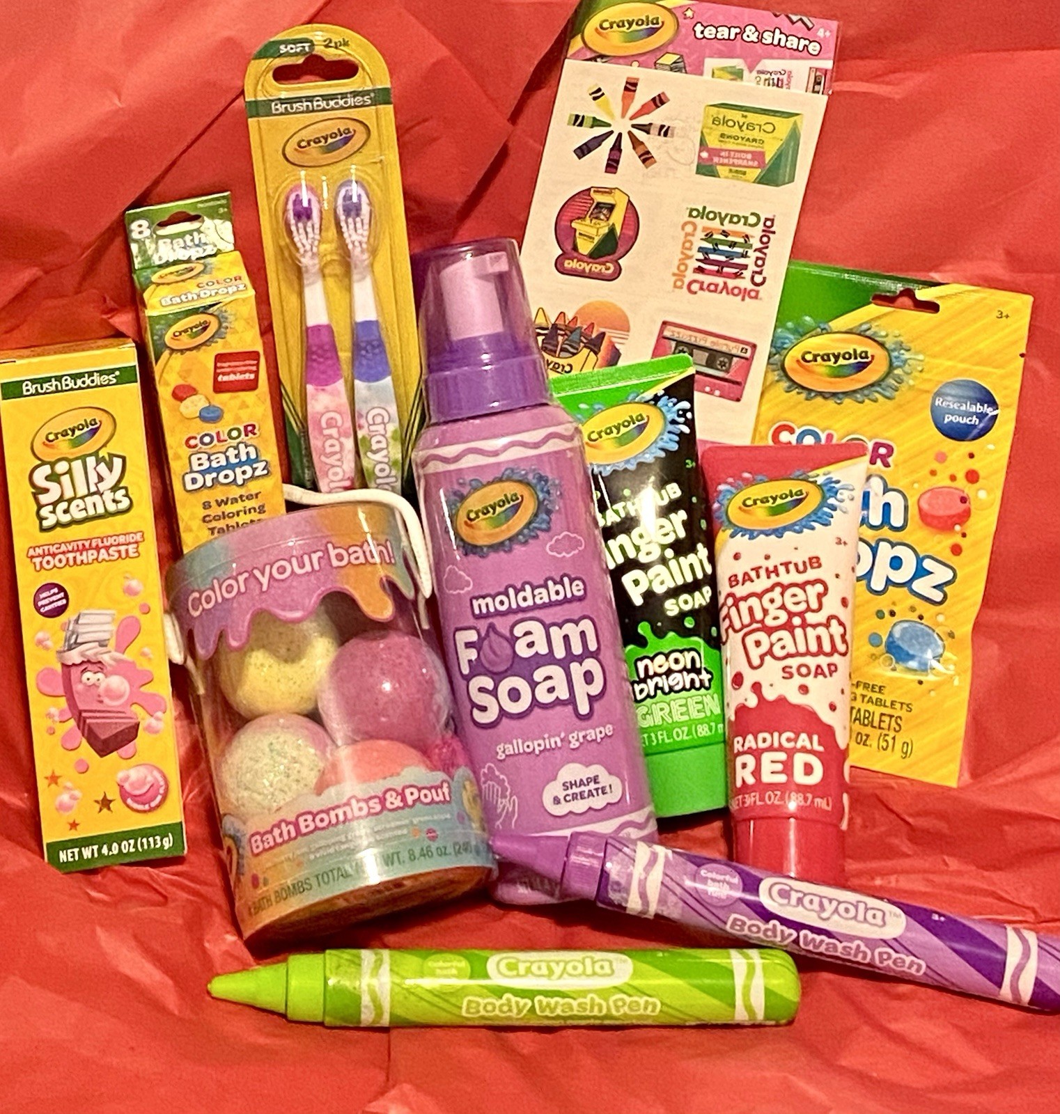 Crayola Bathtub Fingerpaint 12 Pc Variety Pack Kids Gift Set, New Girls or Boy