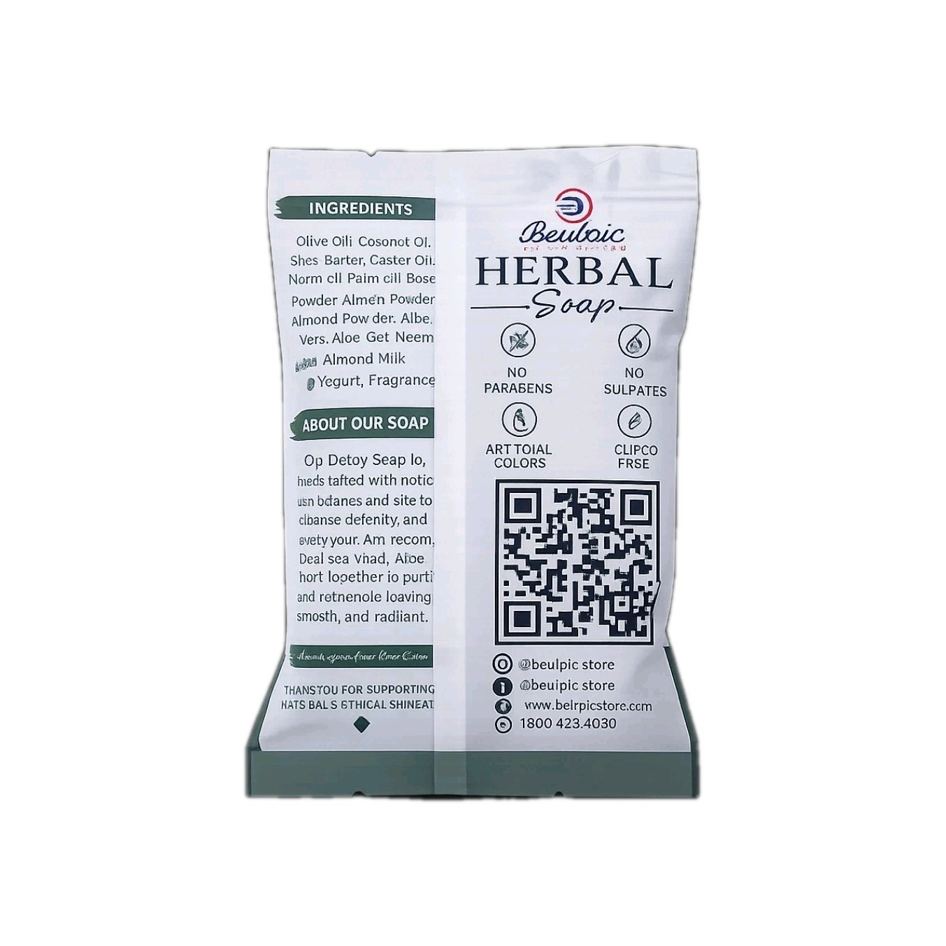 3 Handmade Moringa and Neem Herbal Soap – 126 g
