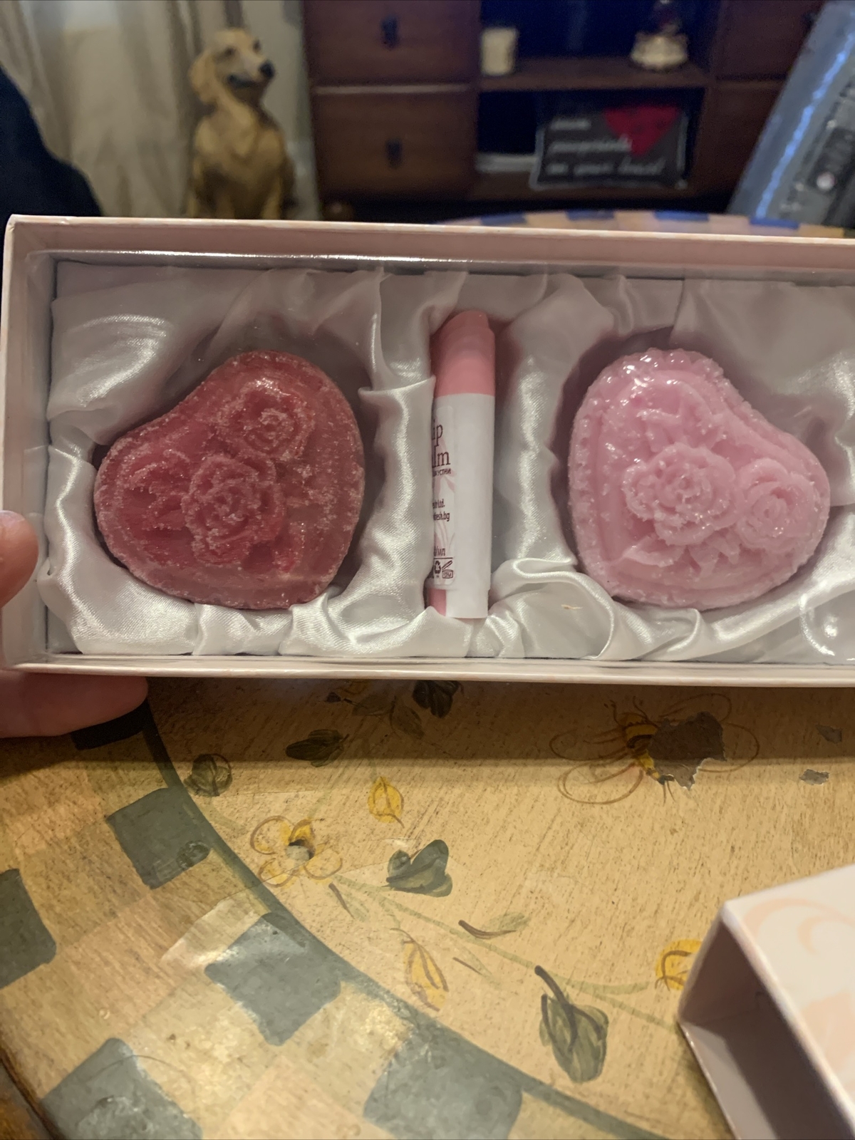 SEALED Rose Luxury of Bulgaria Gift Set. 2 Glycerin Soaps & Lip Balm. Exp. 2024