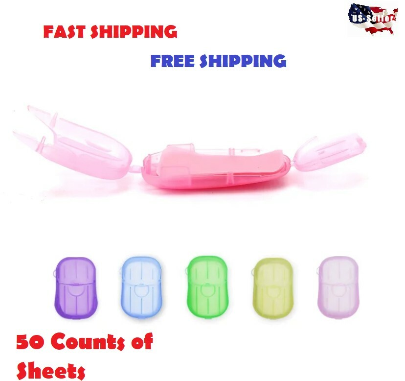 100 Sheets Paper Soap Portable Travel Hand Washing Soluble 2 Mini Boxes-From USA