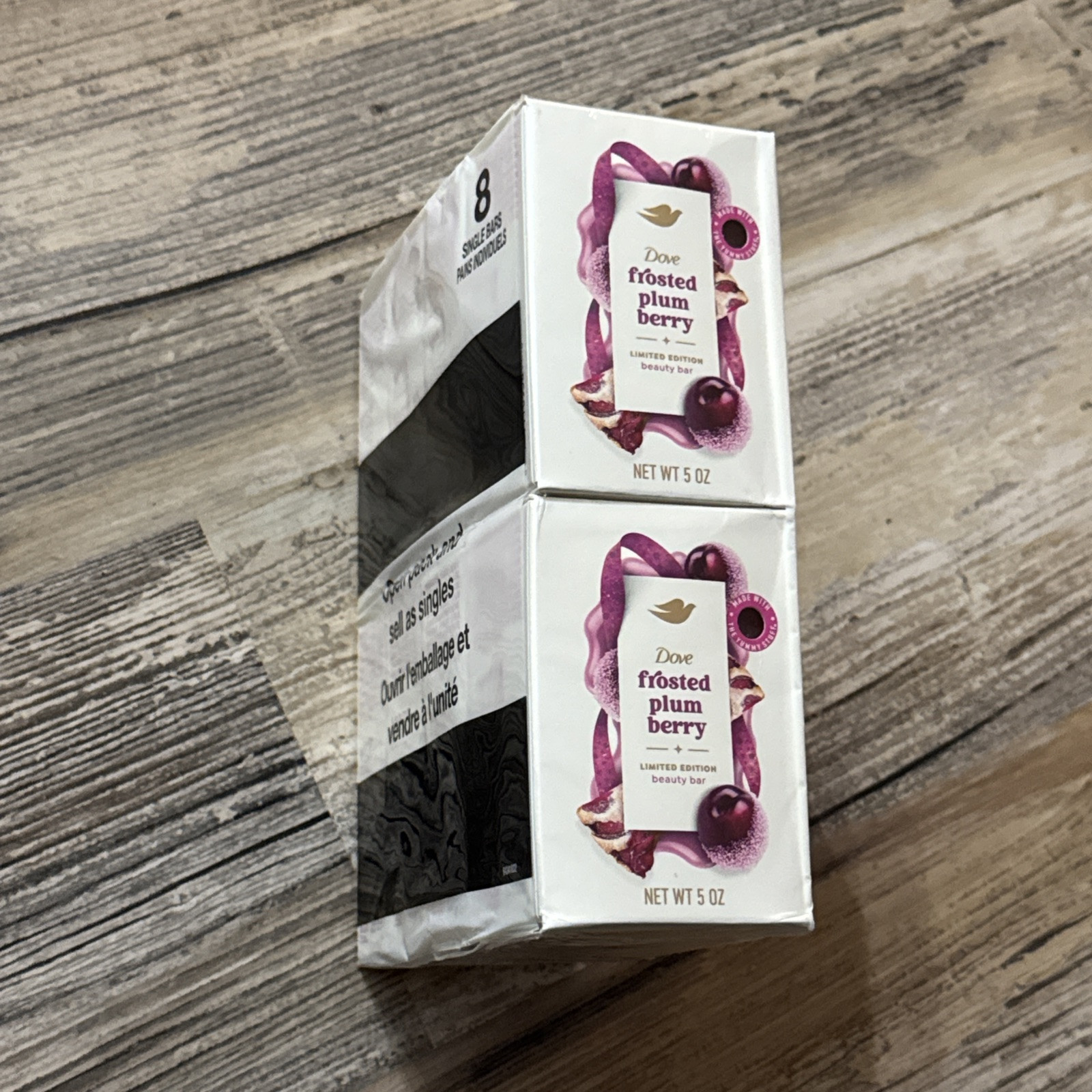 (8) Dove Frosted Plum Berry Limited Edition Holiday Treats Bar Soap 5oz Sealed