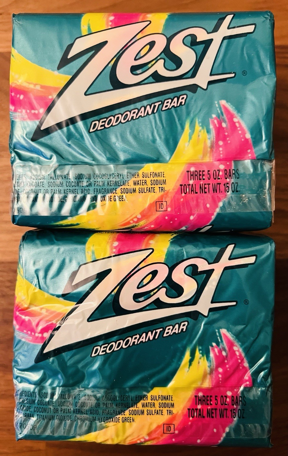 Lot of 2 Vintage NOS Zest Deodorant Bar Soap 3 Pack 5oz Each 1988 Procter Gamble