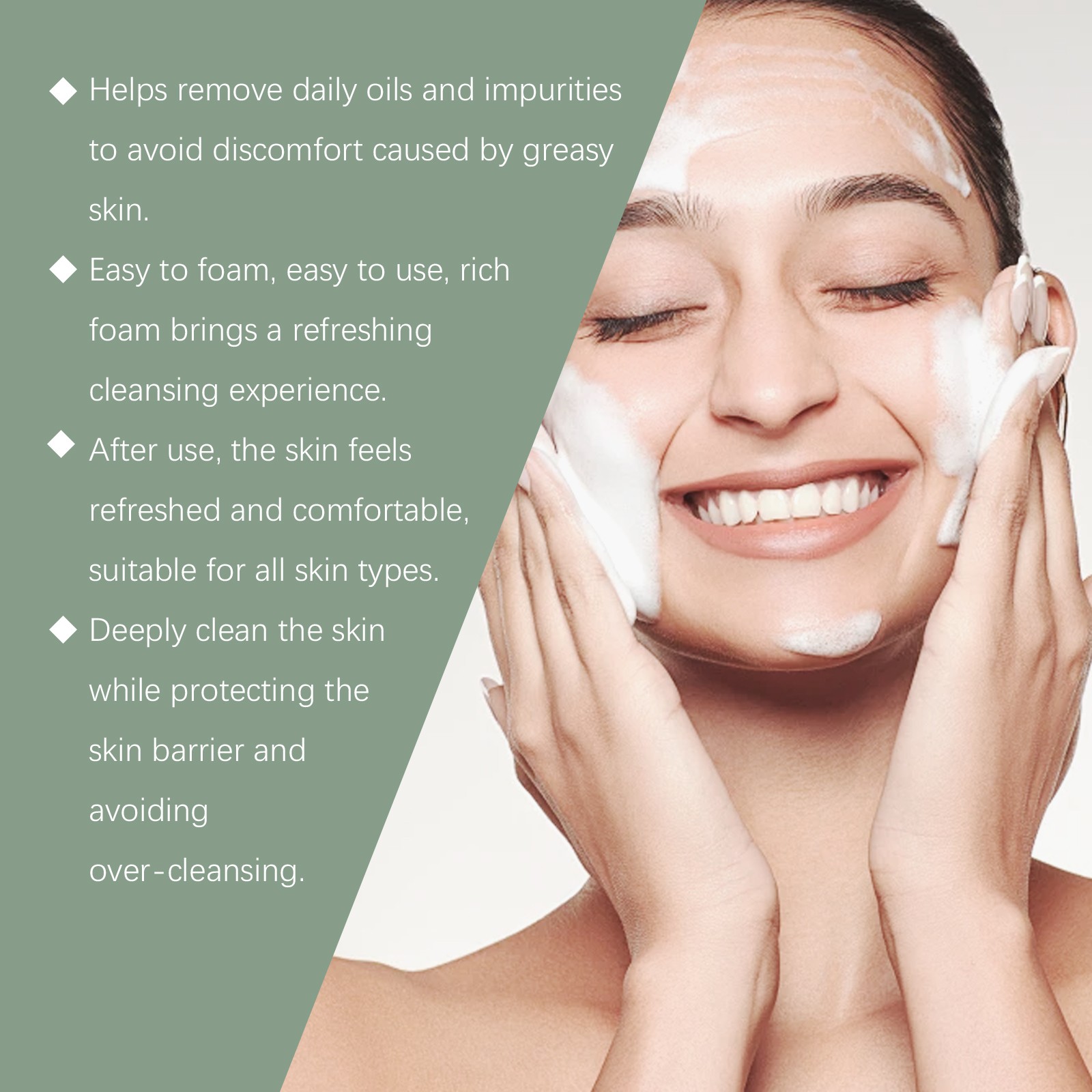 Gentle Facial Soap for Oily & Acne-Prone Skin, Moisturizing Pore Cleansing