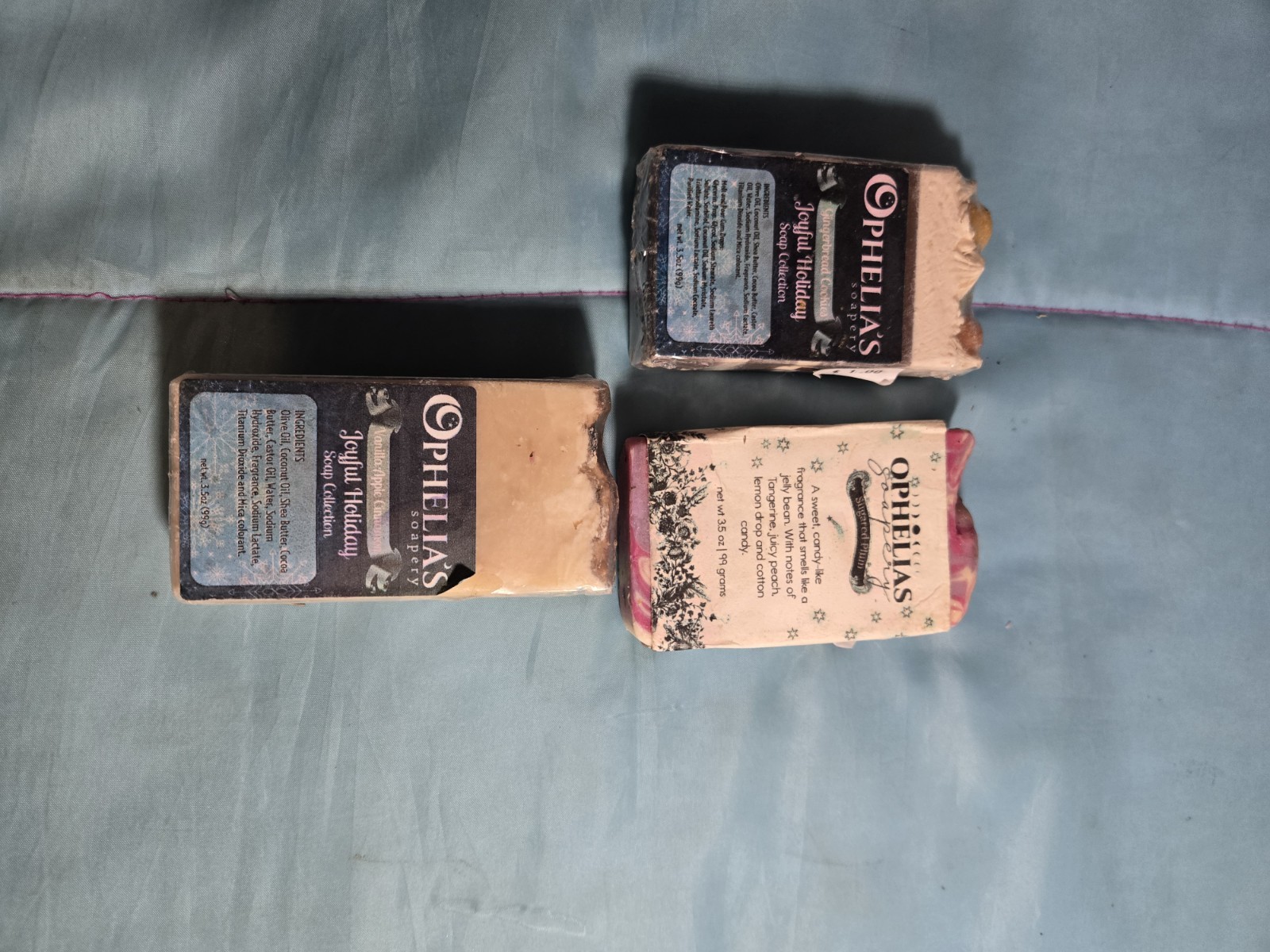 Ophelias Handmade Bar Soap Set Of 3 Various Scents New Luxury