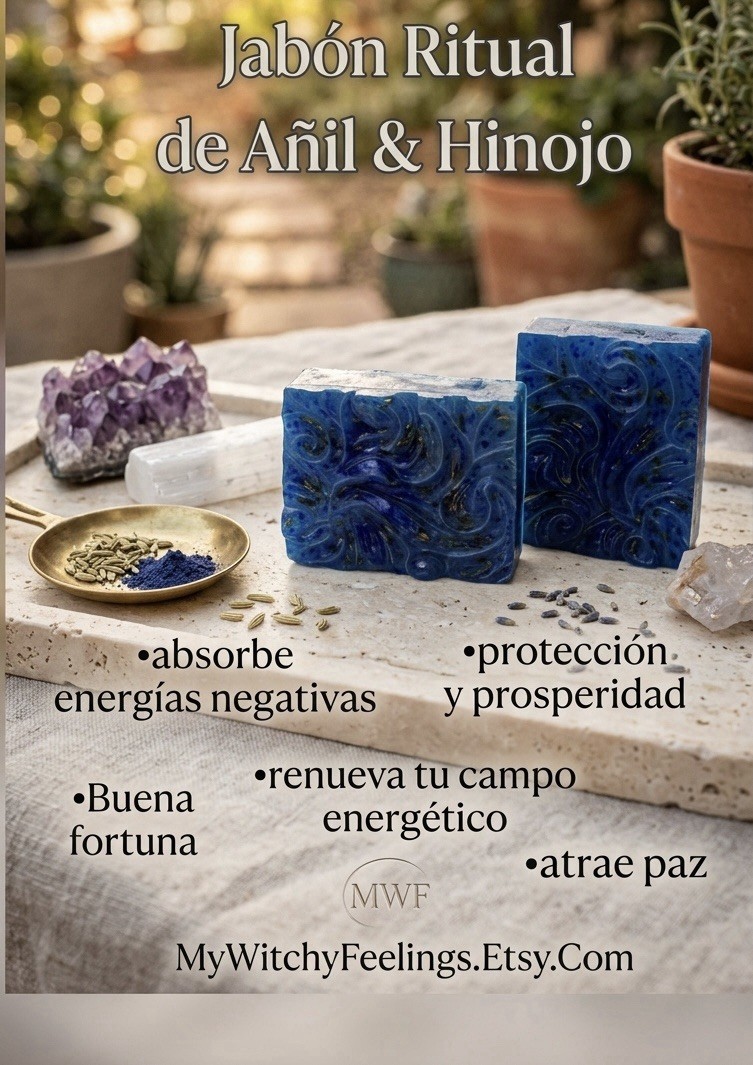 Jabón Ritual Body Bar Soap Anise & Fennel Handmade Blue