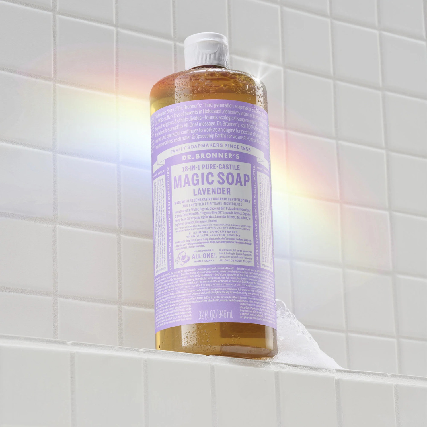 (2 Pack) Dr. Bronner’s Pure-Castile Liquid Magic Soap Lavender, 32.0 fl oz