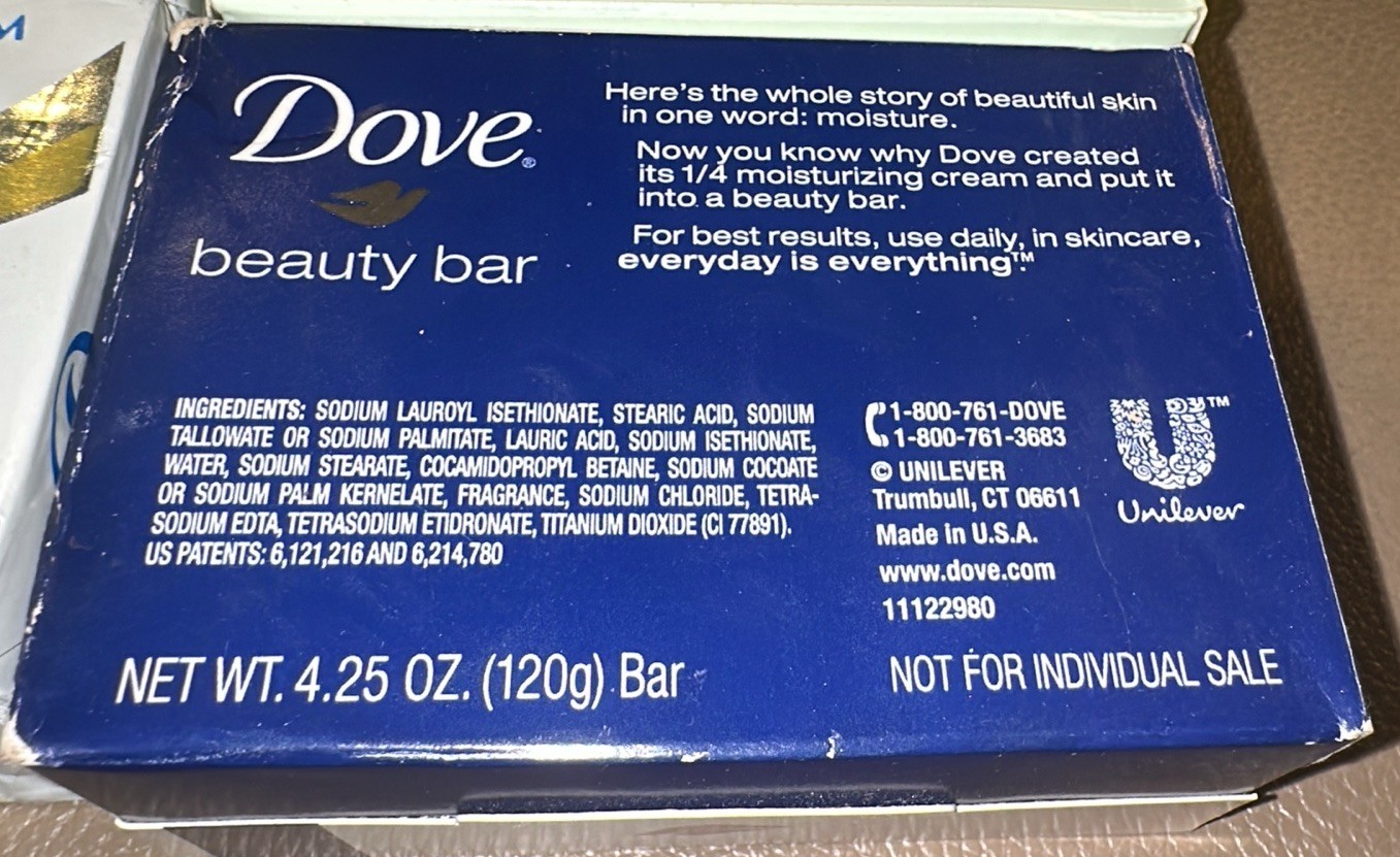 Vtg Mixed Dove Bars, 2-White, 1-Cucumber & Green Tea, And 1-White Beauty Bar-NOS