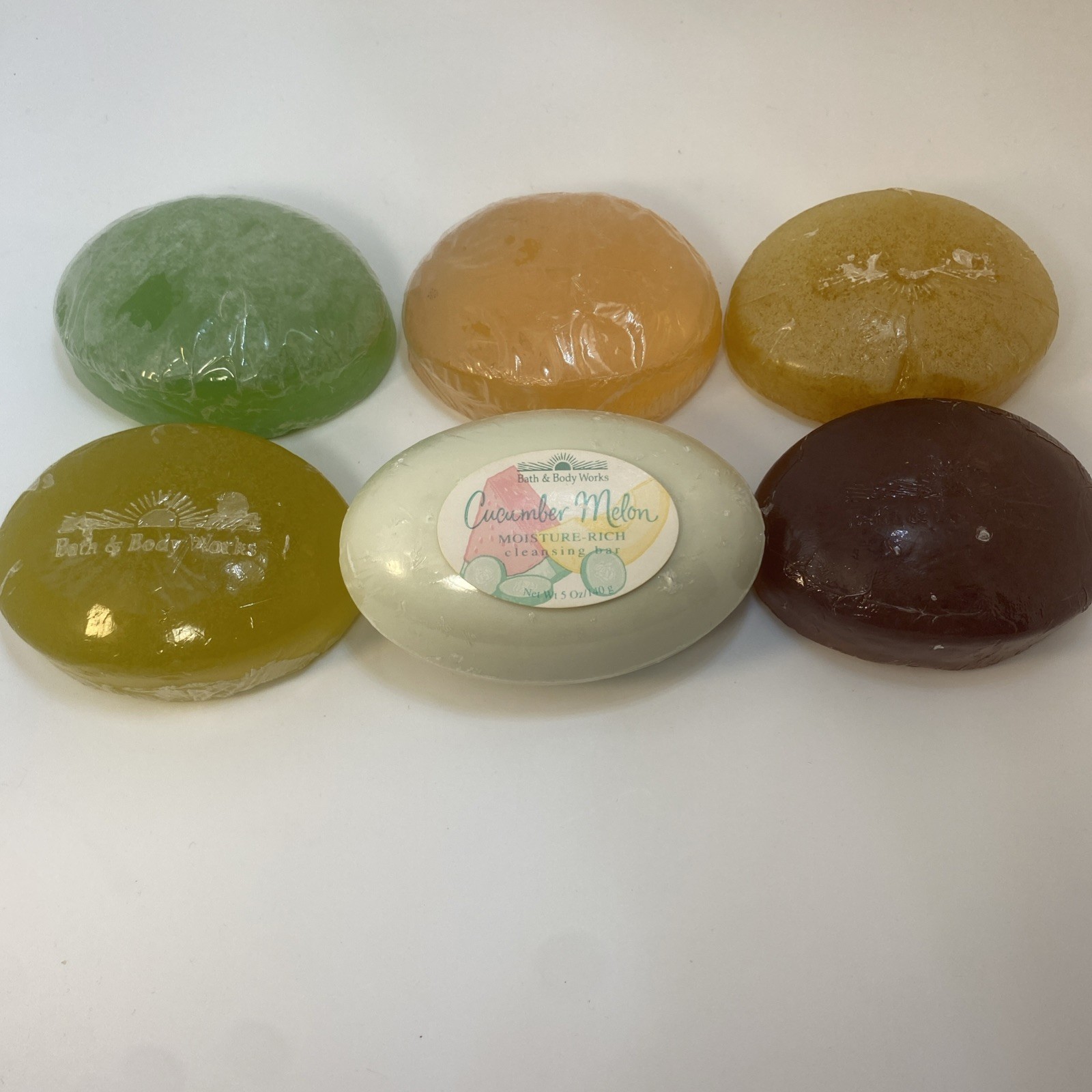 6 Bath & Body Works Soap Gardenia Lily Green Tea Cucumber White Ginger Amber NEW