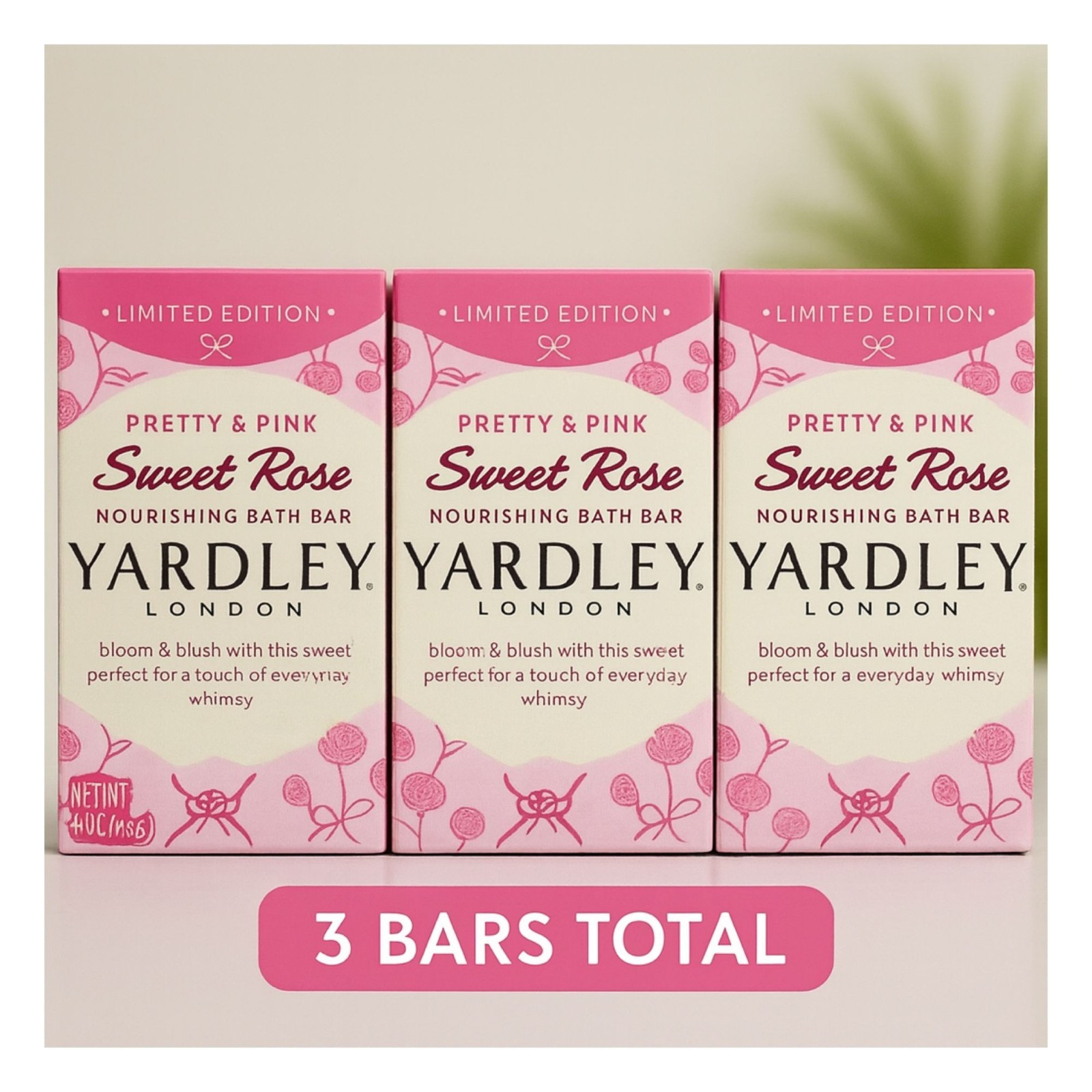 3 Yardley® London FROSTED CRANBERRY Soap LIMITED EDITION 4.25oz w/Essential Oil