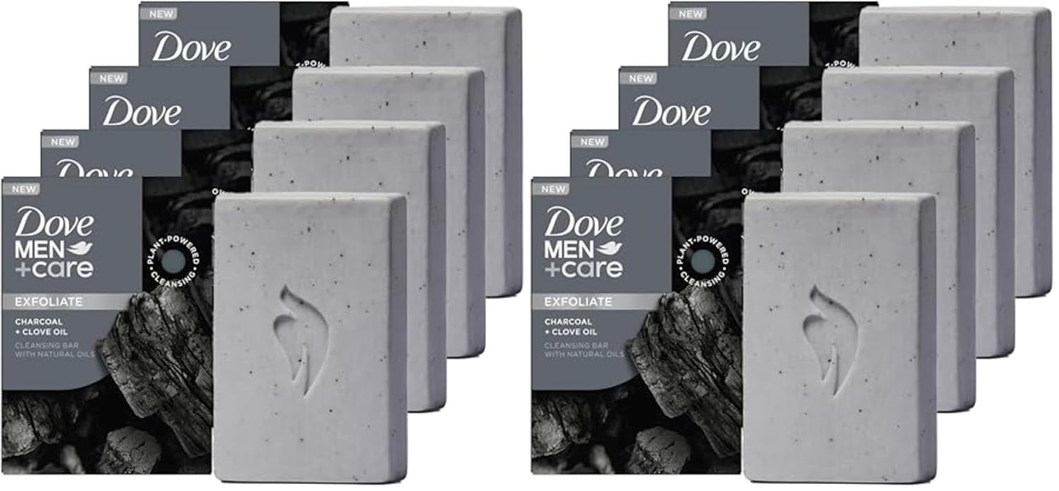 Dove Men Charcoal Clove 4in1 Bar Soap 8 Pack Hydrating Moisturizing