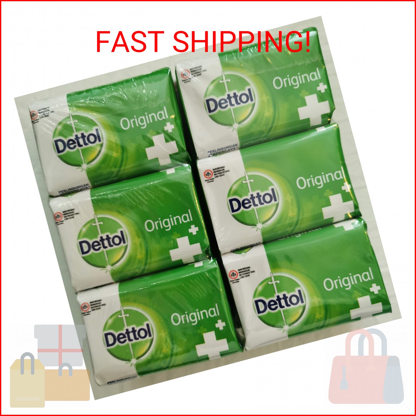Dettol Original Antibacterial Soap, 3.5 Ounce/100 gr (Pack of 6)
