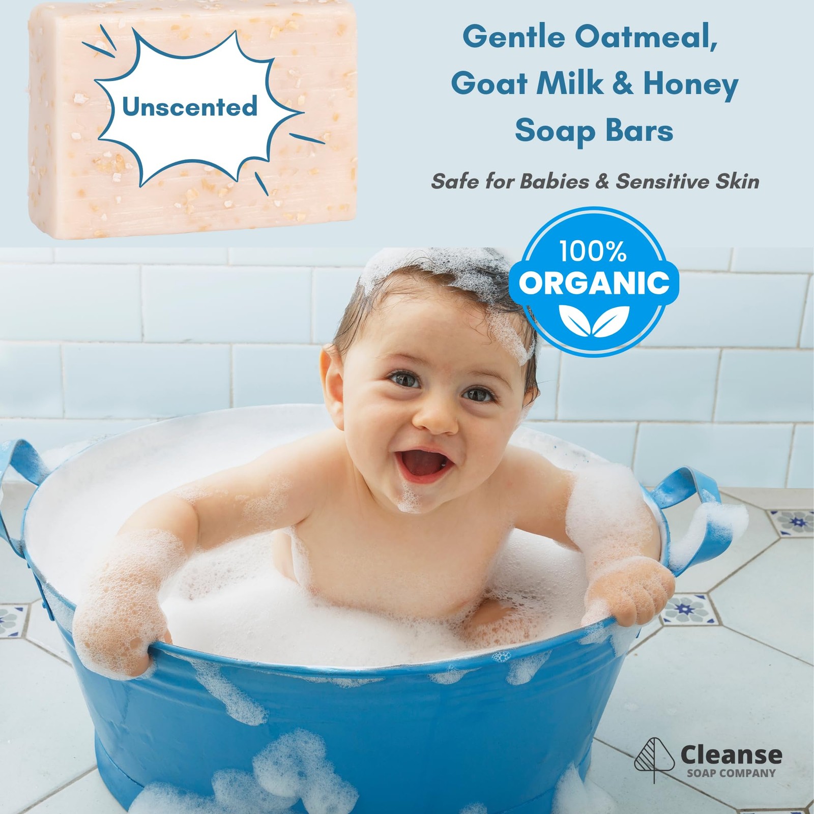 Oatmeal Soap Bar for Itchy Skin & Eczema 4.4 Ounce (Pack of 4), Moisturizing