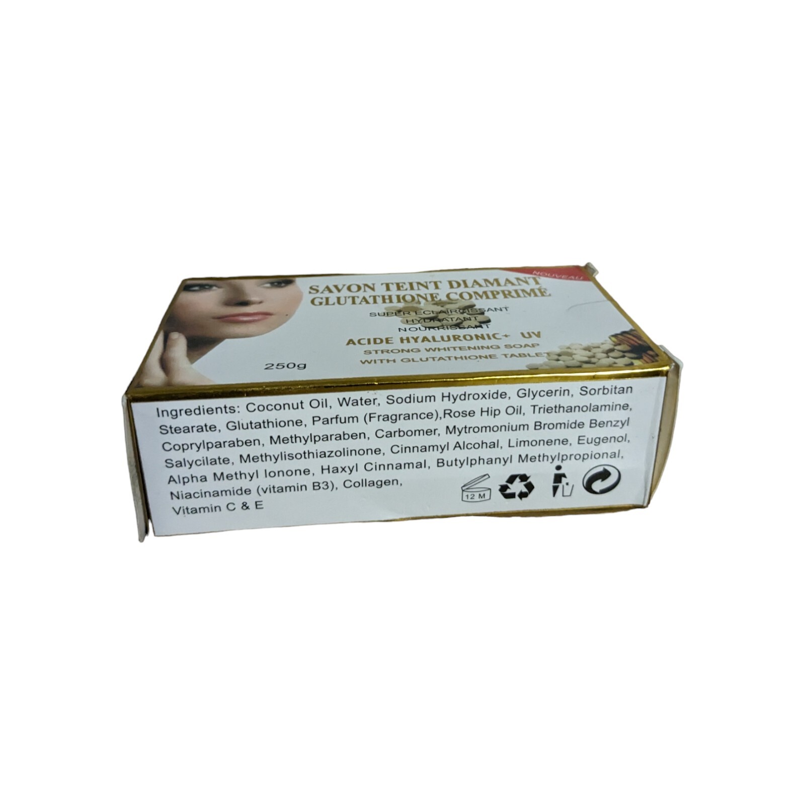 Glutathione Comprime Super Eclairssant Nourishing Hydrating 250g 1 Bar Soap