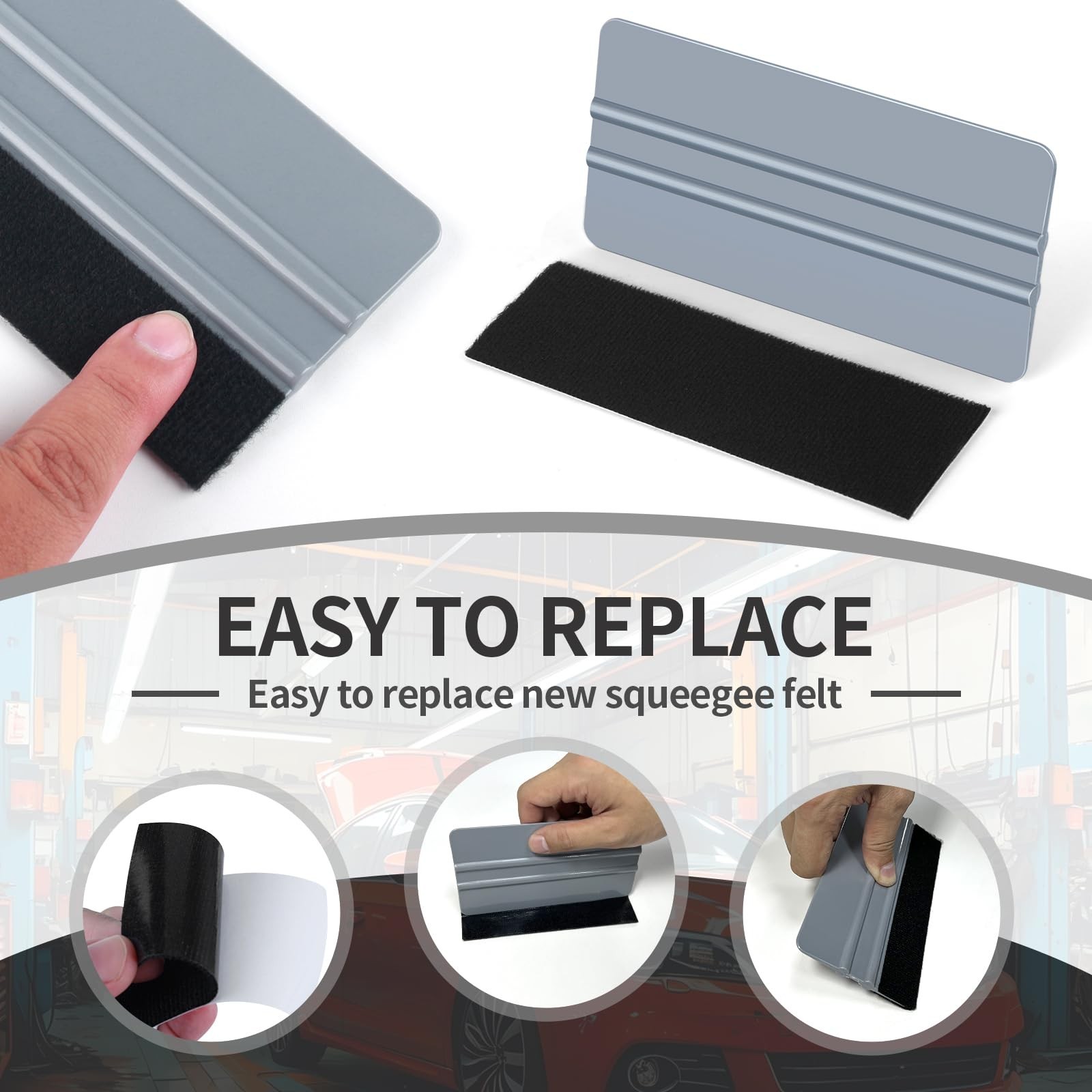 Arayker 10 Pack Vinyl Wrap Squeegee Tool 6 Inch Felt Edge Squeegee | Window F…
