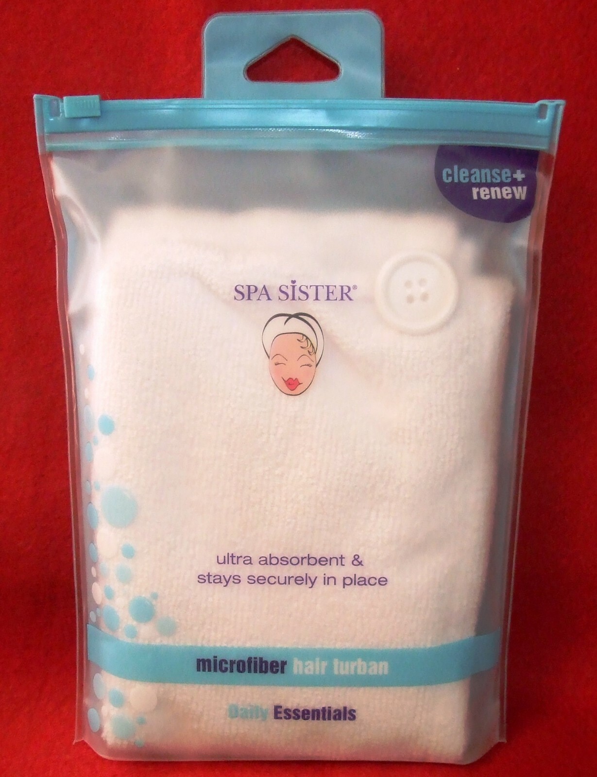 Spa Sister Daily Essential Microfiber Hair Turban – Ultra Absorbent – White- NEW