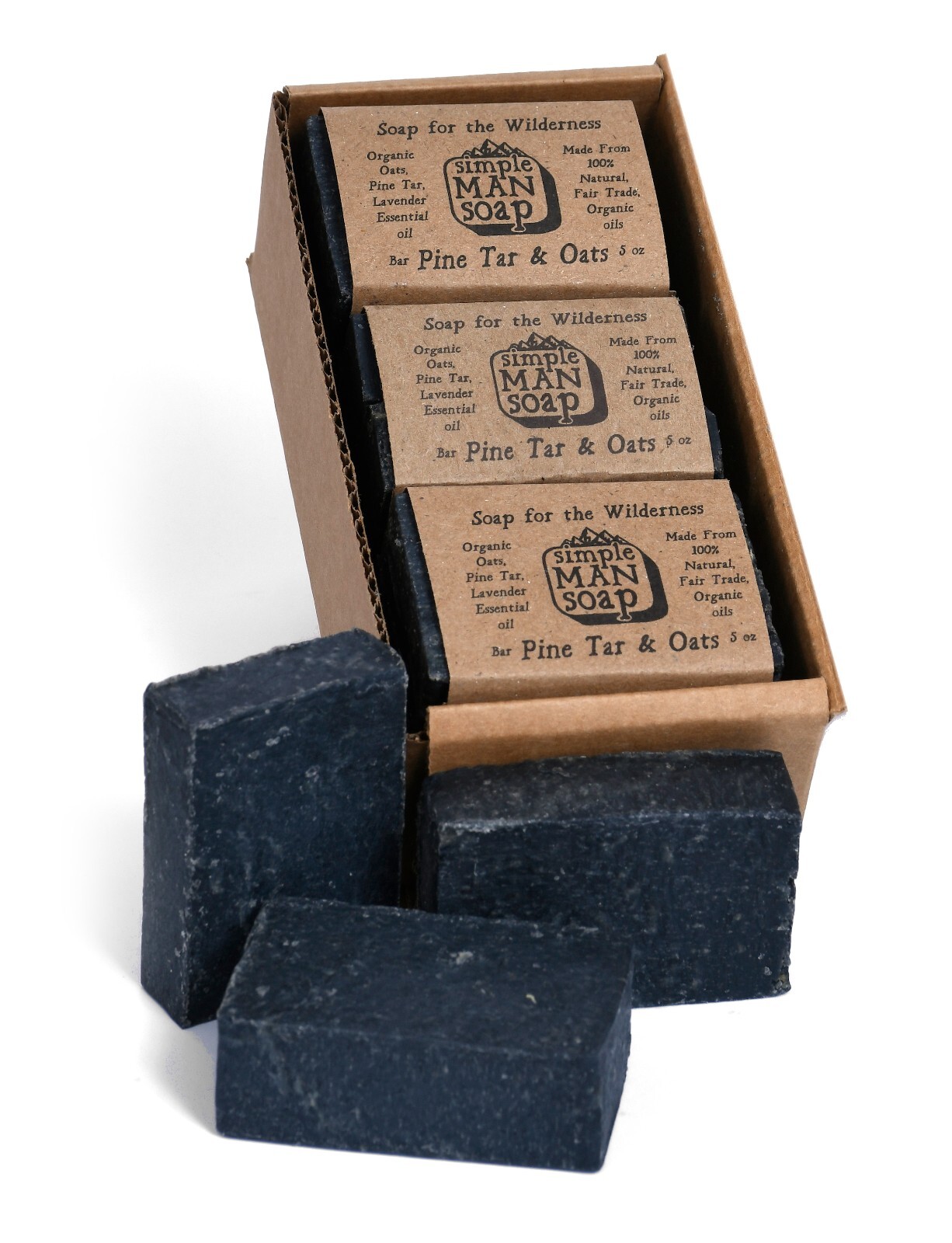 Organic Men’s Bar Soap, Pine Tar Oats Cedar Citrus Mint, Bath Soap by SimpleMan