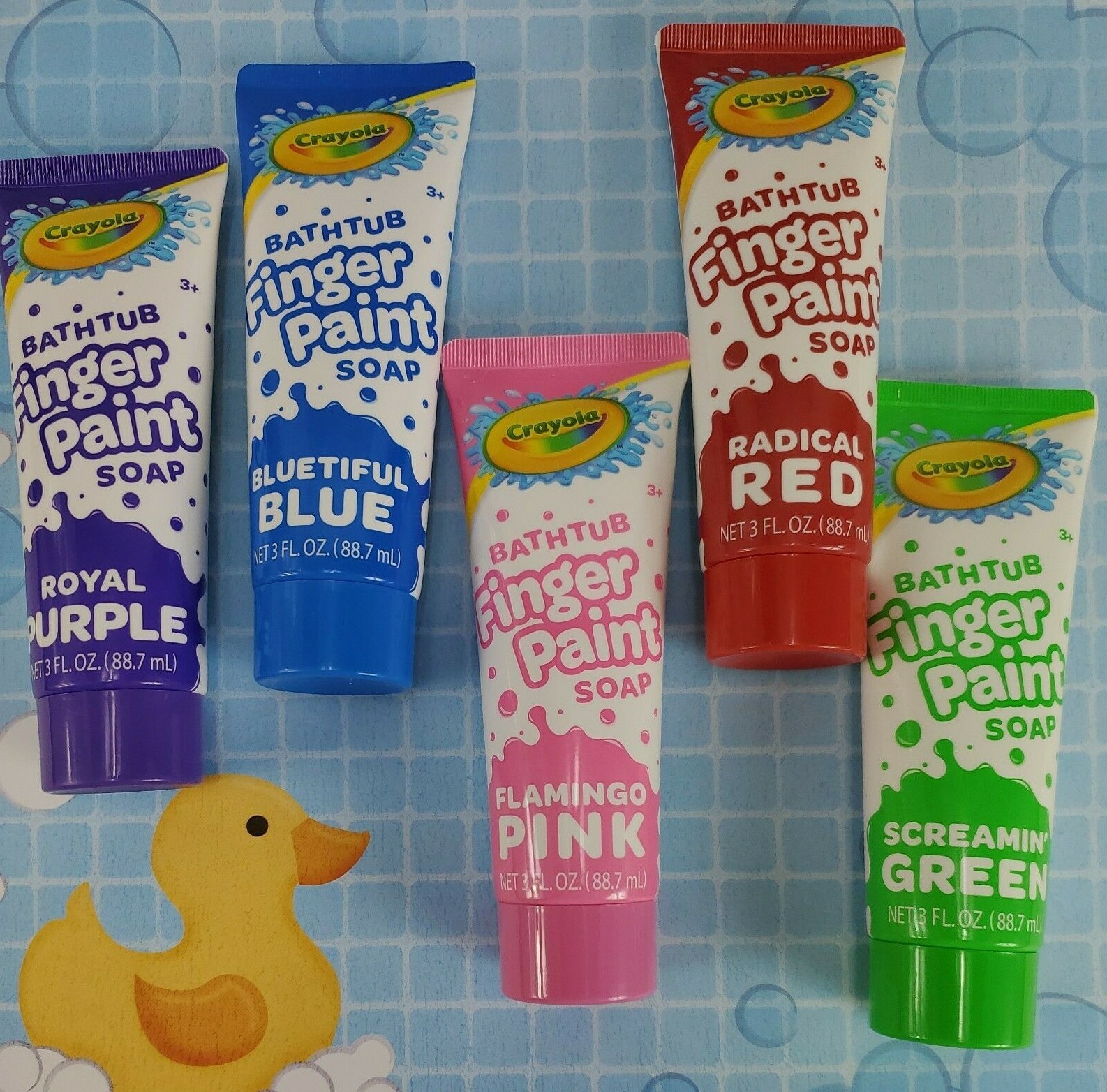 Crayola Bathtub Finger Paint Soap 5PC SET: Kids 3oz: Blue Red Green Pink Purple