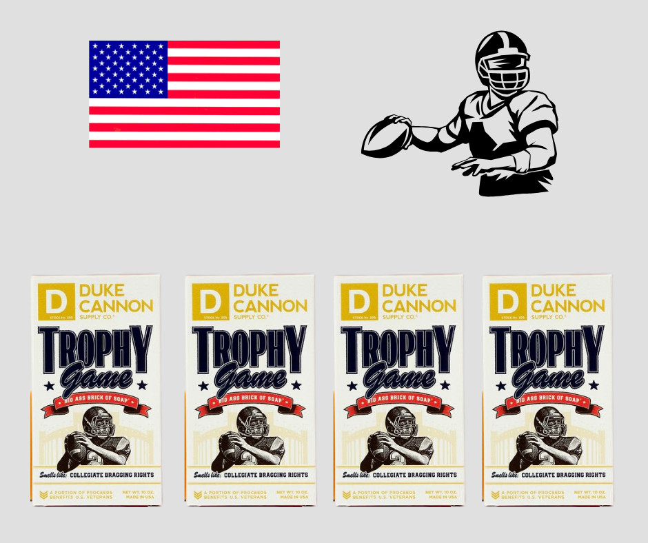 Duke Cannon Trophy Game Soap Football Big Ass Brick of Soap Benefits Vets Lot 4