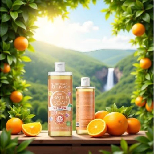 Brittanie’s Pure Castile Liquid Soap Refill, Citrus, 32 32 Fl Oz (Pack of 2)