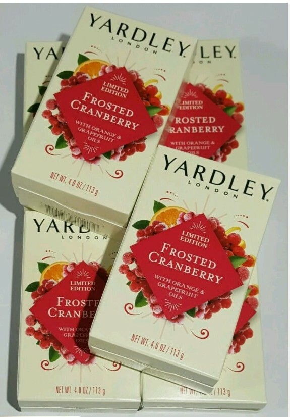 🍒(3) Yardley of London Bar Lot FROSTED CRANBERRY Bath Soap 4 oz🍒