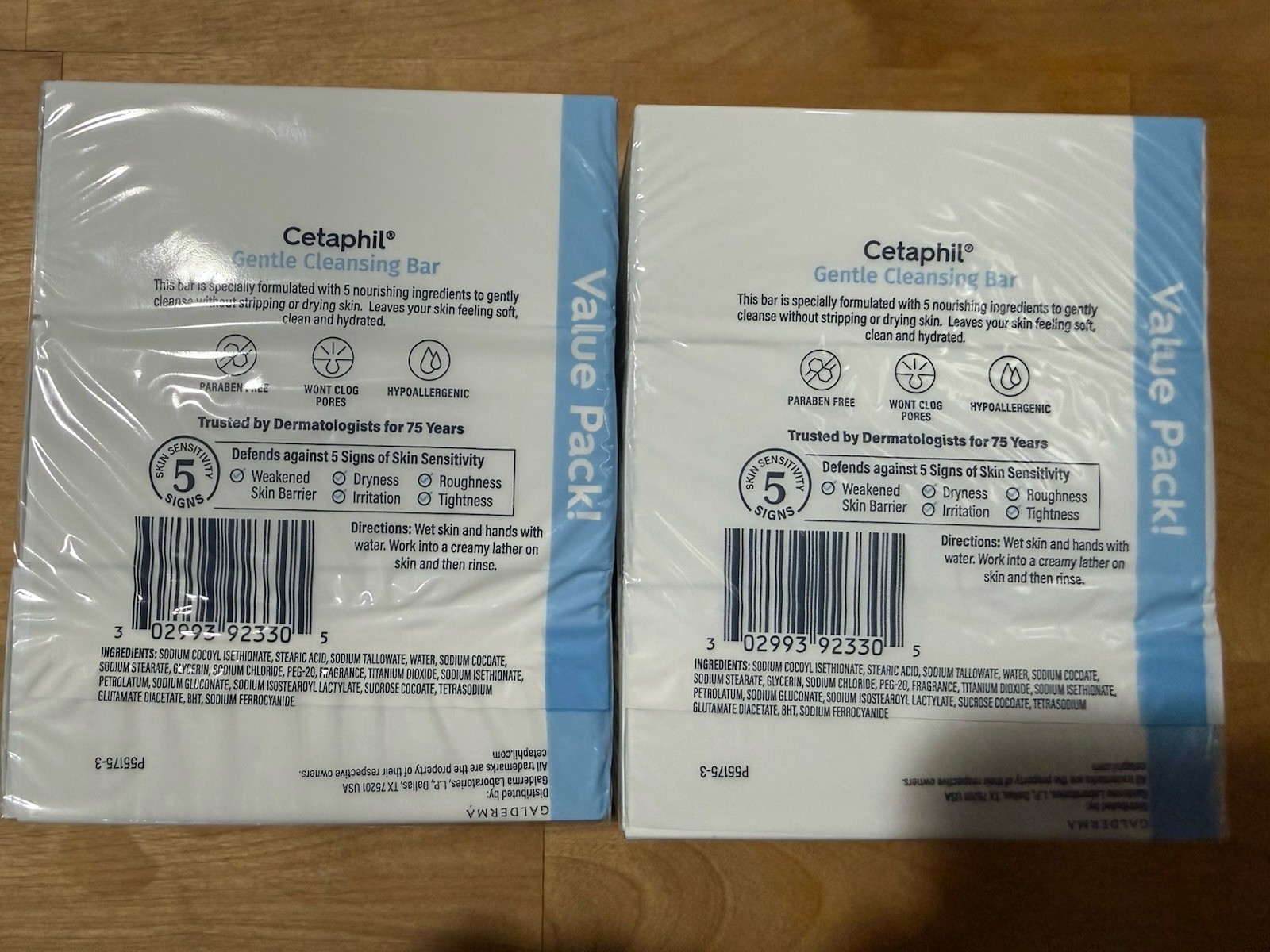 2 x Cetaphil Gentle Cleansing Bar Soap Value Pack- 3 Pack – 4.5oz each 6 Bars