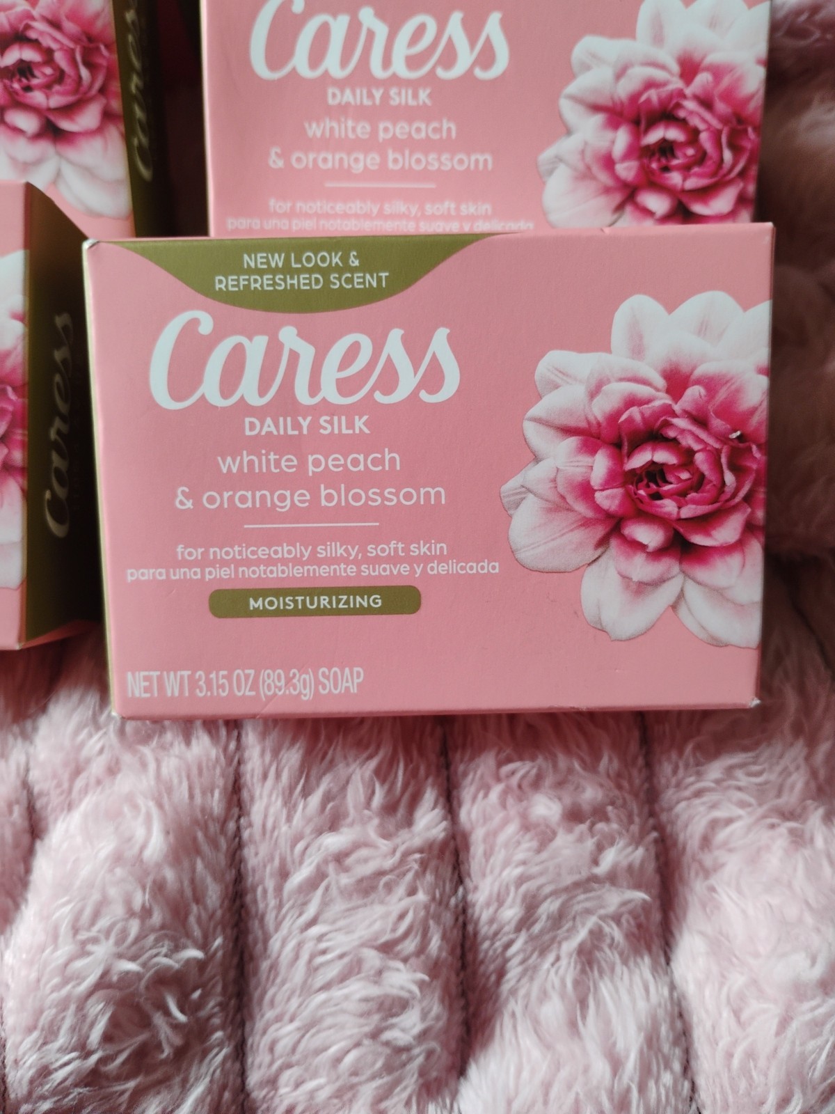 CARESS DAILY SILK BAR SOAP WHITE PEACH & ORANGE BLOSSOMS LOT 6 BARS 3.15 Oz P4