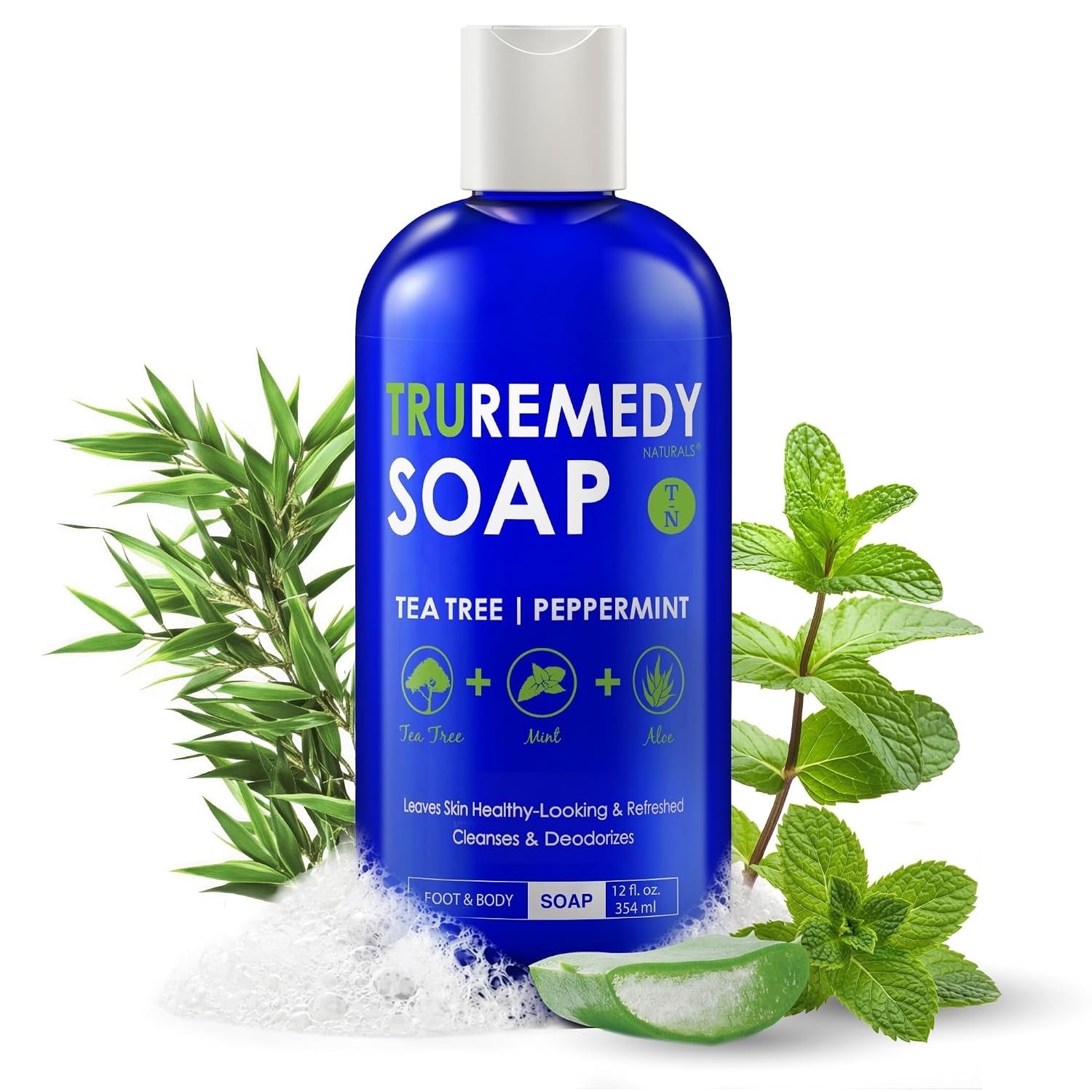 12 oz Tea Tree Oil Body Wash – Invigorating Tea Tree Soap with Peppermint, Al…