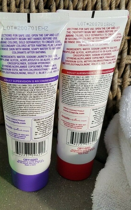 LOT of 5 Crayola Kid Bathtub Finger Paint Soap 3oz Pink Red Green Blue Purple