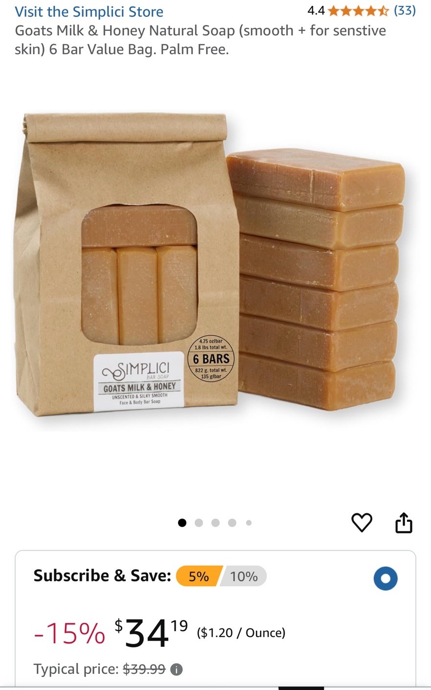 (3) Simplici Goat ‘s Milk with Honey, Cinnamon & Oats Bar Soap 4.75 oz X3