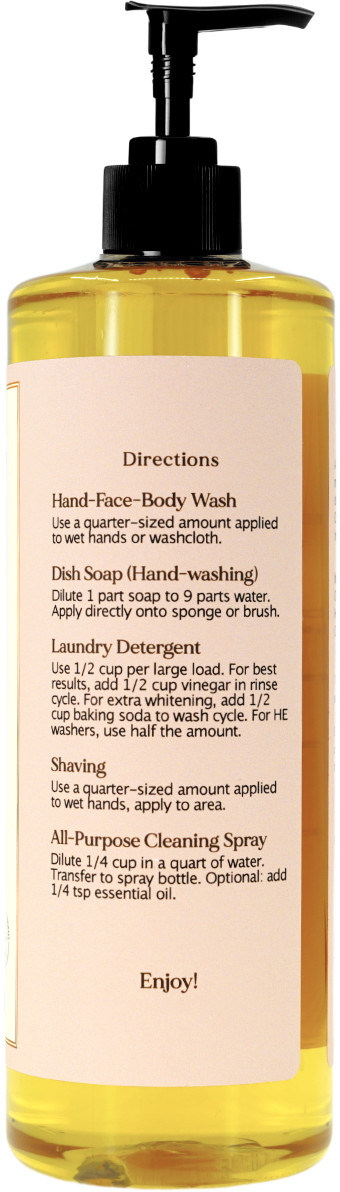 Ambrette Liquid Castile Soap (2 pack ) – Organic Ingredients, Gentle for skin