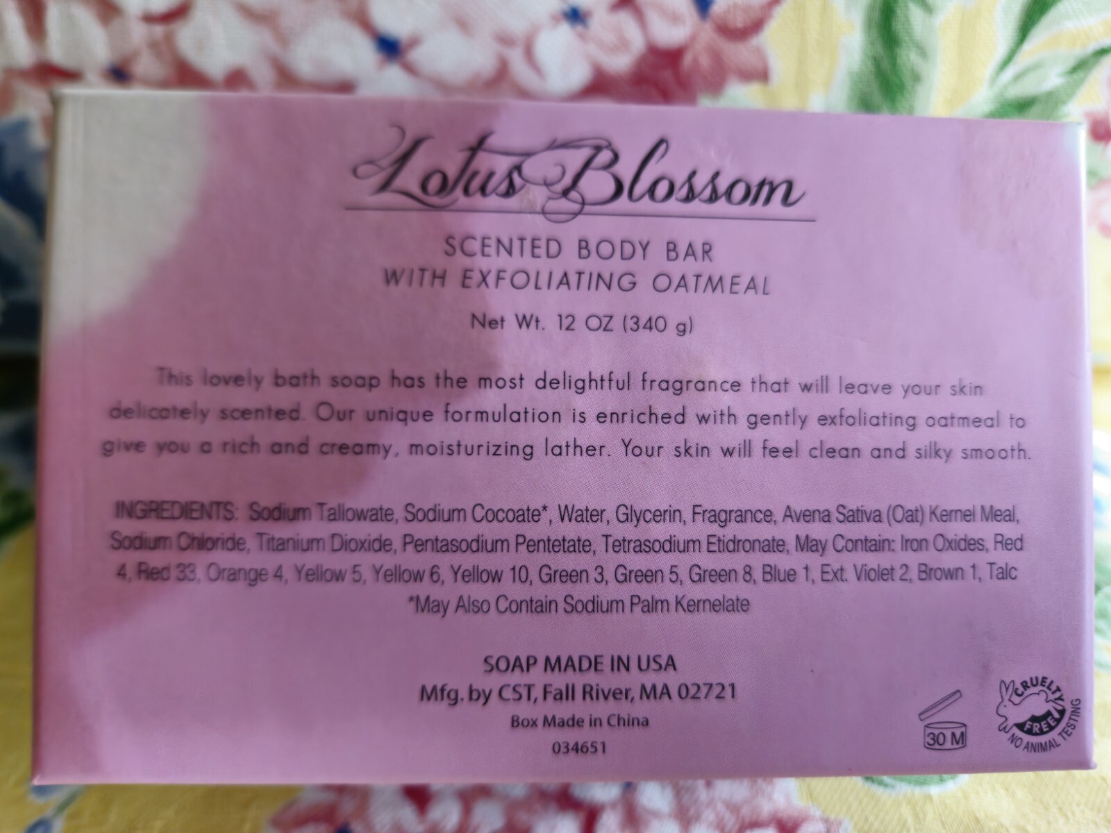 CST 🪷 Lotus Blossom 🪷 Scented Body Bar With Exfoliating Oatmeal 12oz. 🪷