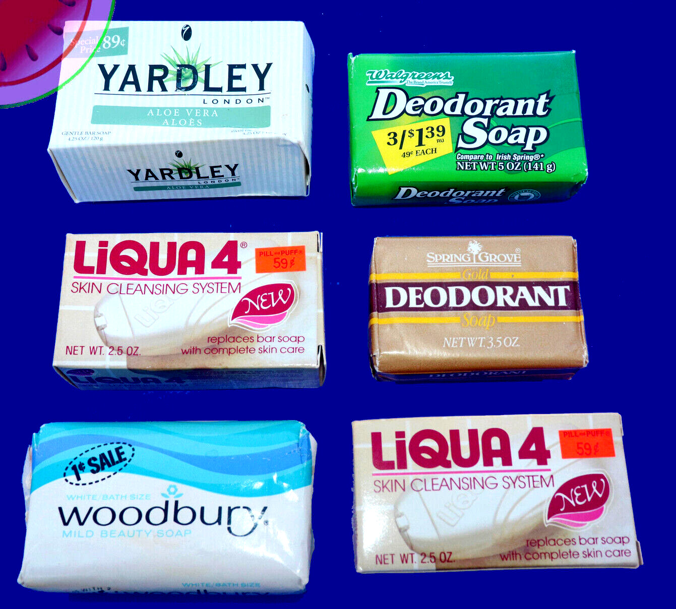 Lot 6 BARS OF RETRO SOAP Collection Various Brands Woodbury Vintage 70’s 80’s