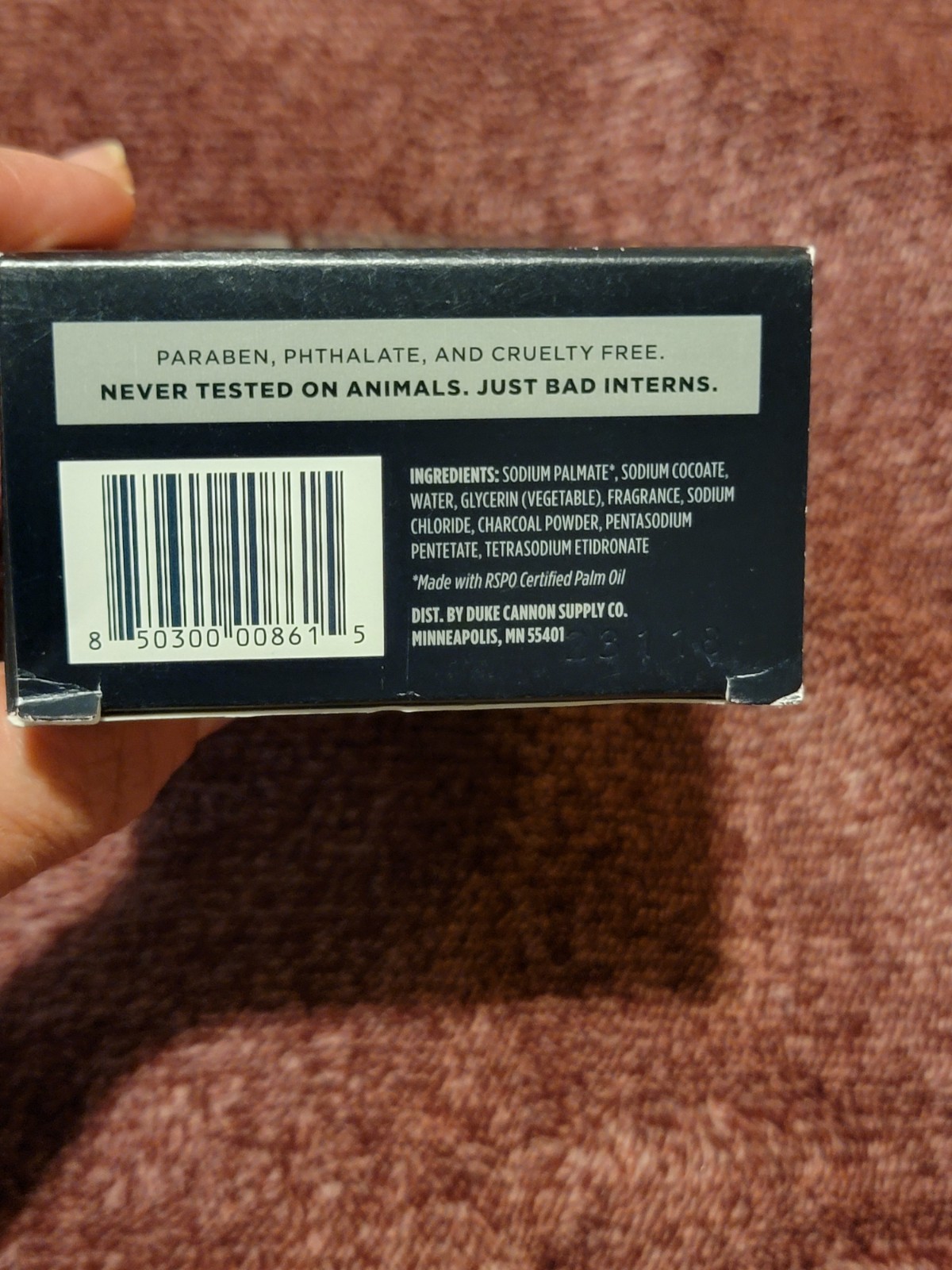Duke Cannon Big Ass Lump of Coal Activated Charcoal Soap ~ unused in box (A-4)