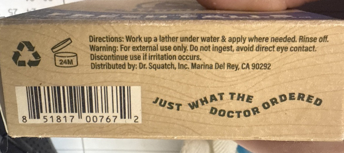 Dr. Squatch 5 oz. Fresh Falls Bar Soap BIN S