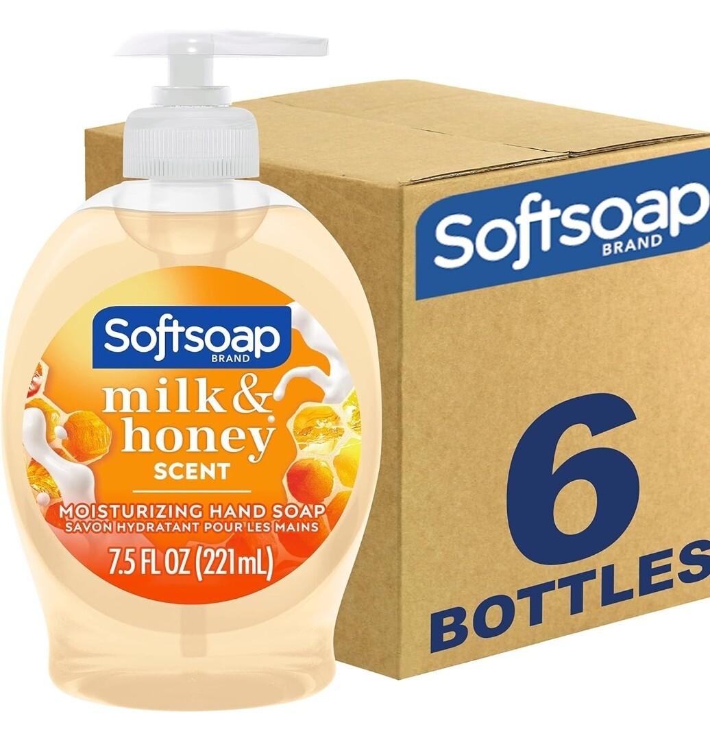 Softsoap Milk & Honey Moisturizing Hand Soap – 6 Pack 7.5 oz Bottles