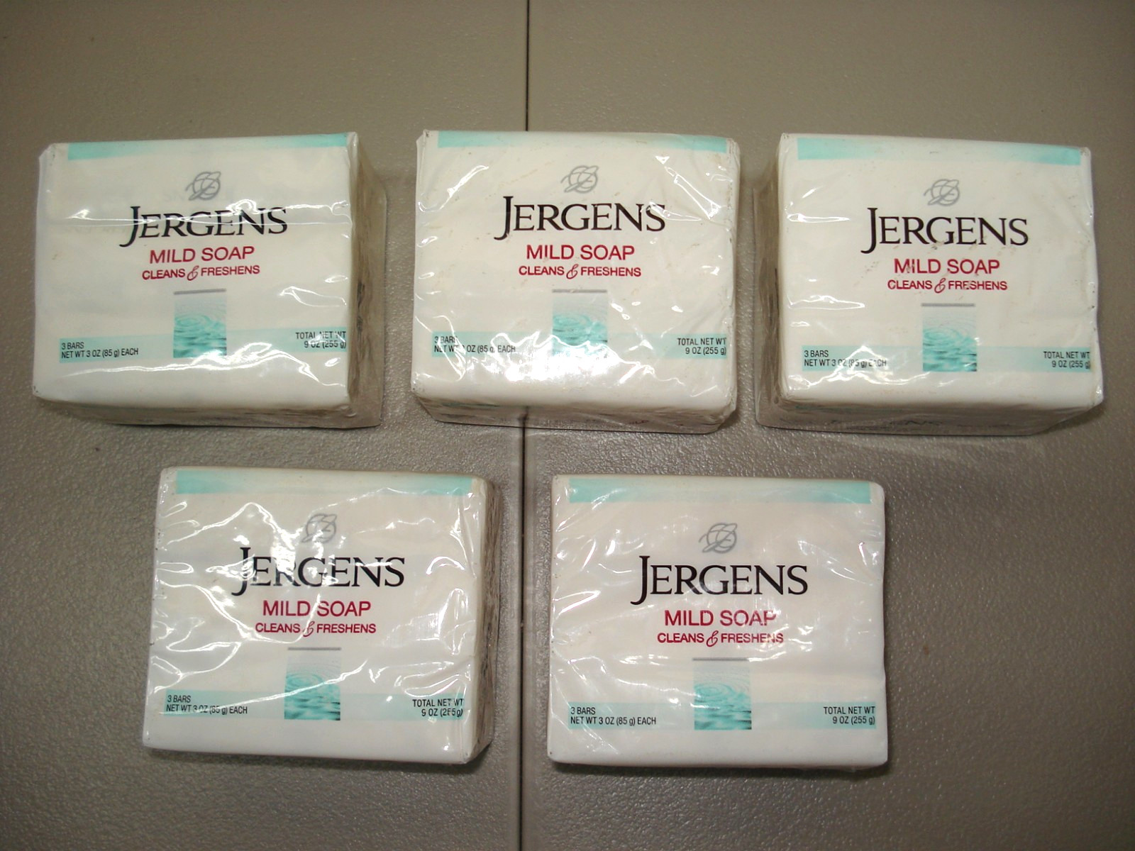 Jergens Mild Bar Soap Tallow Base – 5 Packages of 3 Bars 3oz each, 15 Total Bars