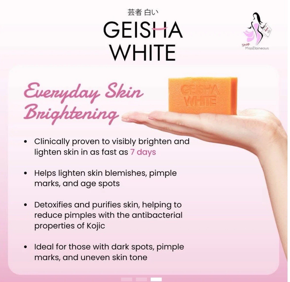Original Geisha Scar and Blemish Skin Brightening Bar Intense 65g x 3 Bars