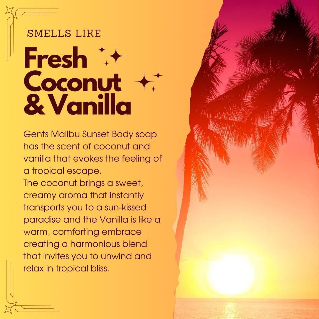 Gents Moisturizing Bar Soap for Men (Malibu Sunset & Royal Beehive Pack of 2