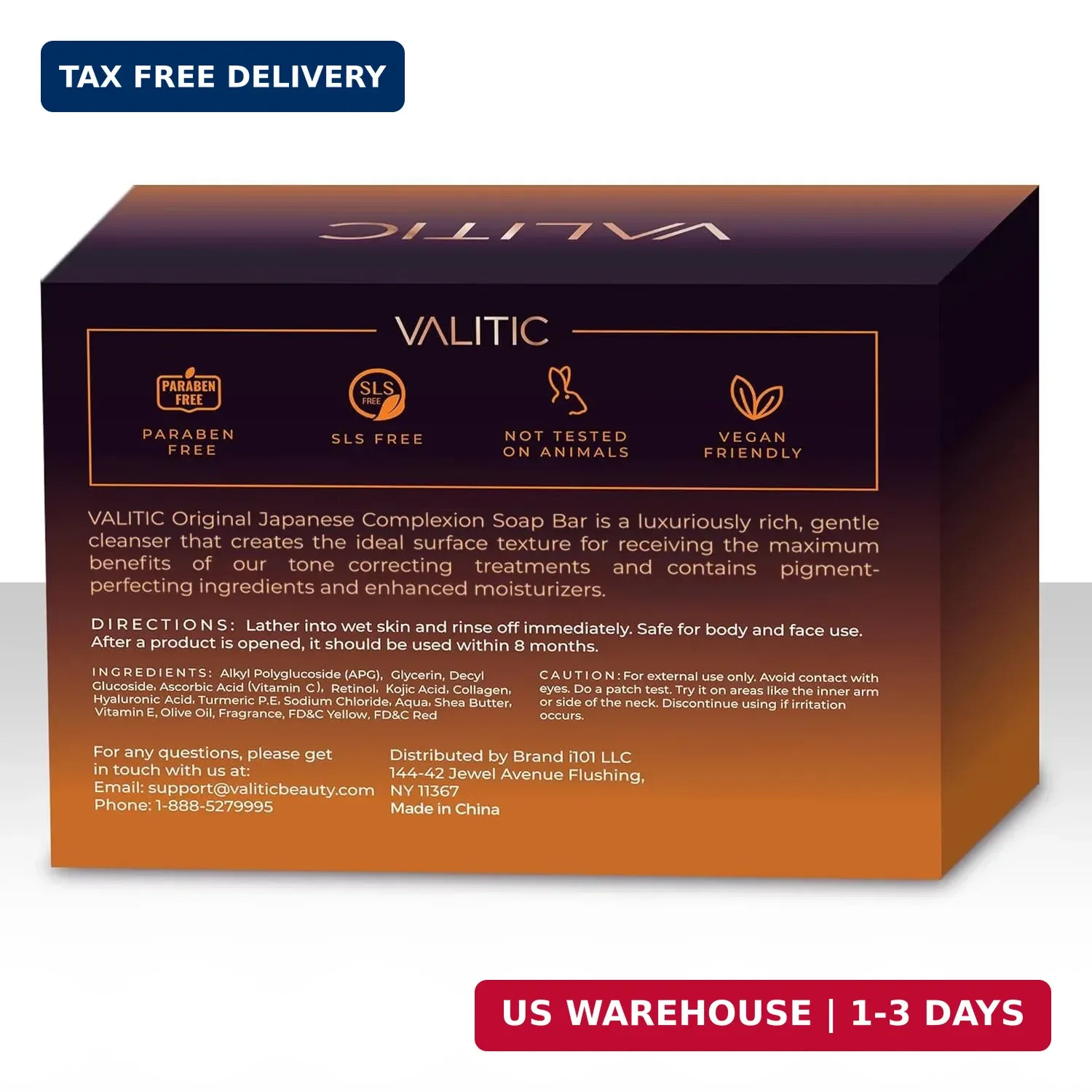 VALITIC Kojic Acid Dark Spot Remover Soap Bars with Vitamin C, Retinol, Collagen