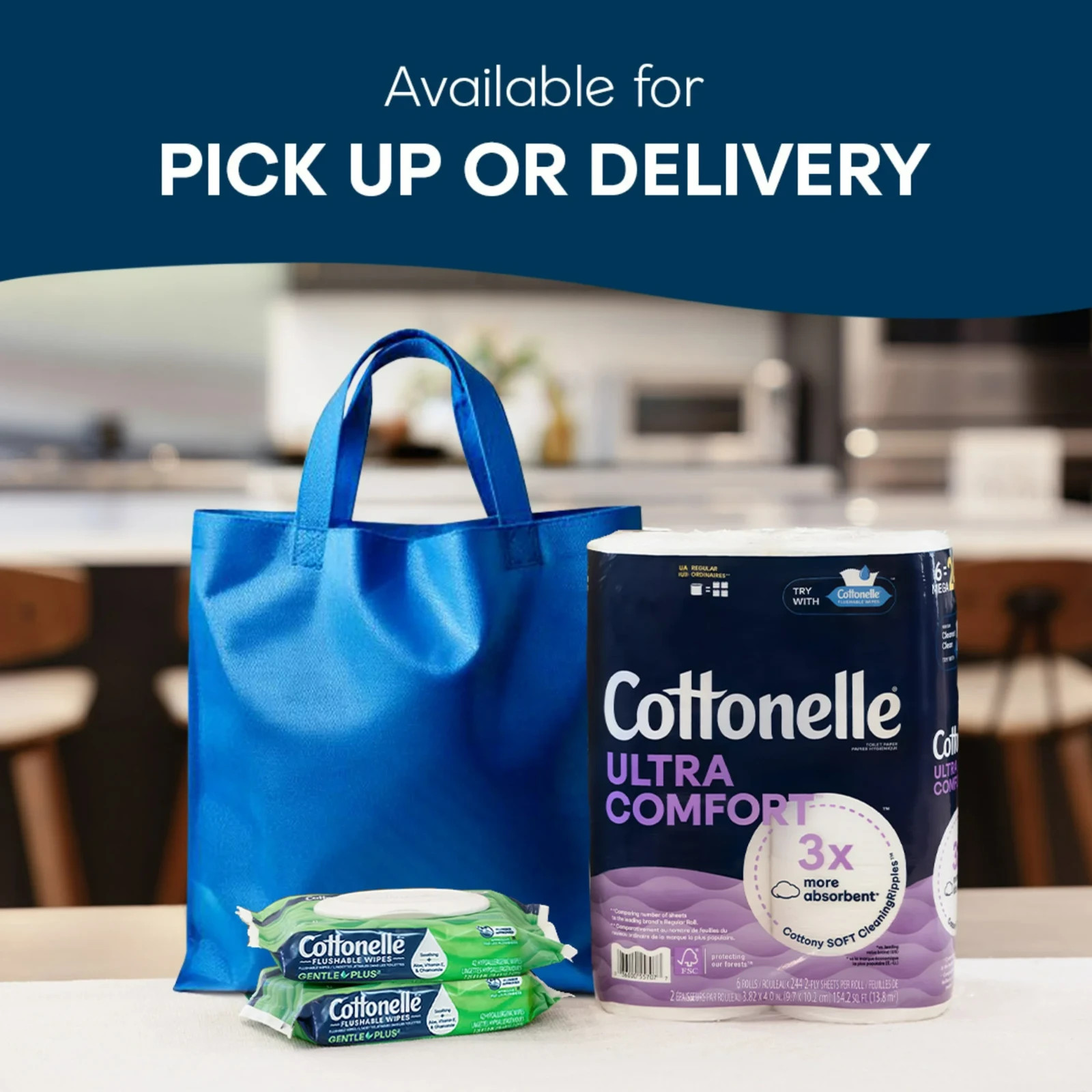 Cottonelle GentlePlus Flushable Wet Wipes, 4 Flip-Top Packs 168 Total Flushable.