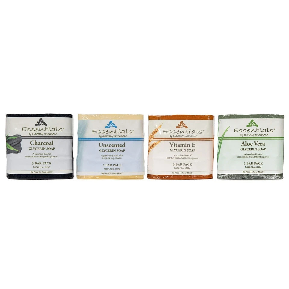 Clearly Natural Glycerine Bar Soap Aloe Vera 12oz Moisturizing (3 Pack)