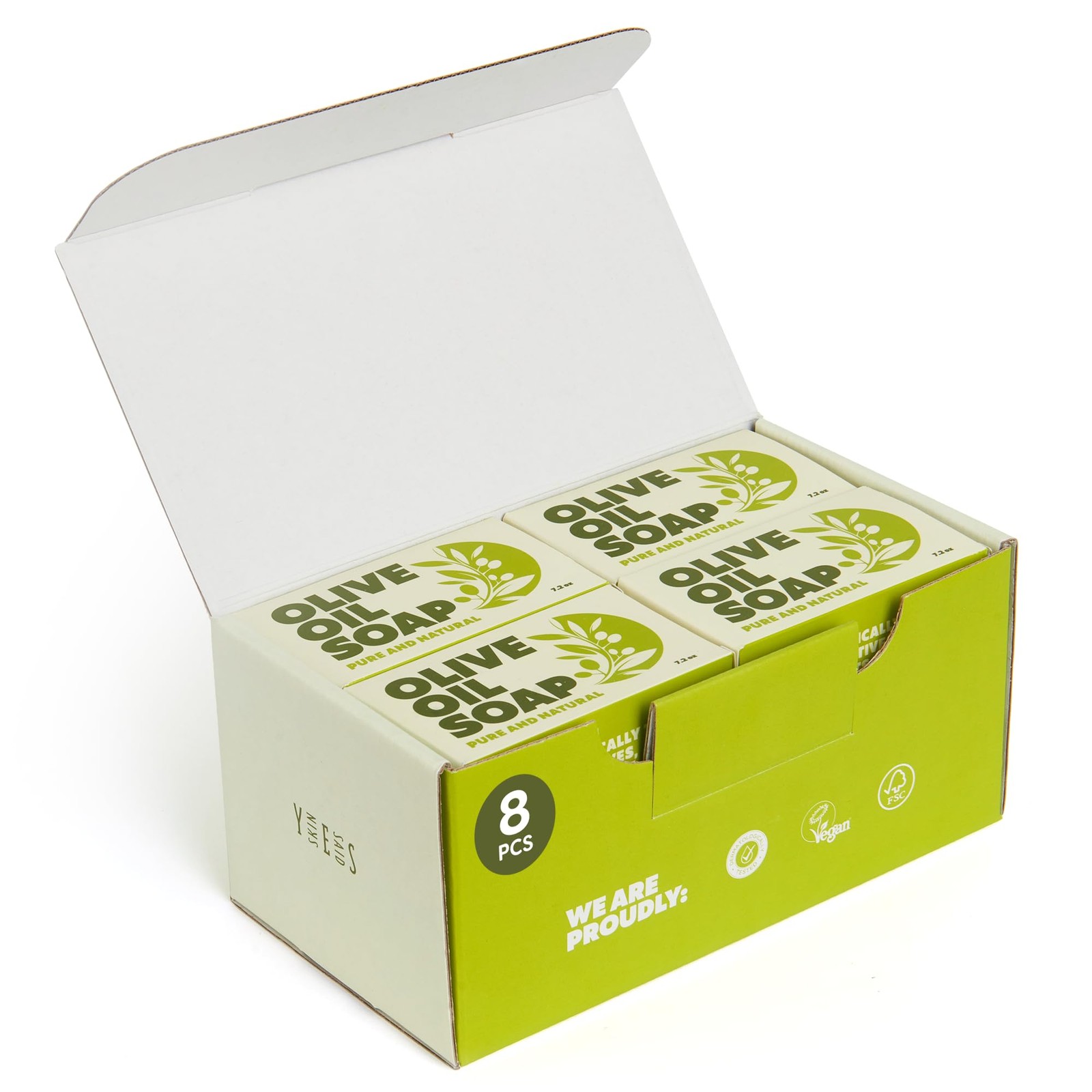 Olive Oil Soap Bars Set of 8 – Organic Moisturizing for Sensitive Skin