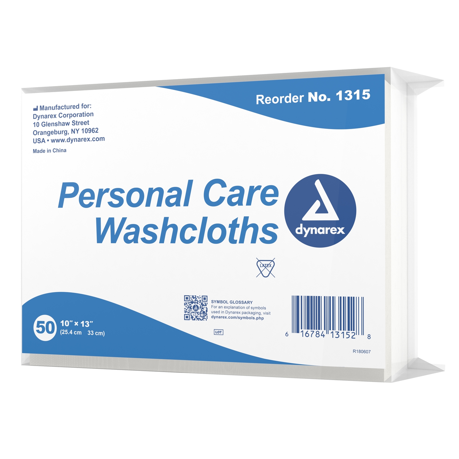 Dynarex Adult Wipe or Washcloth 10 x 13″ 1315 1 Pack 50 Wipes