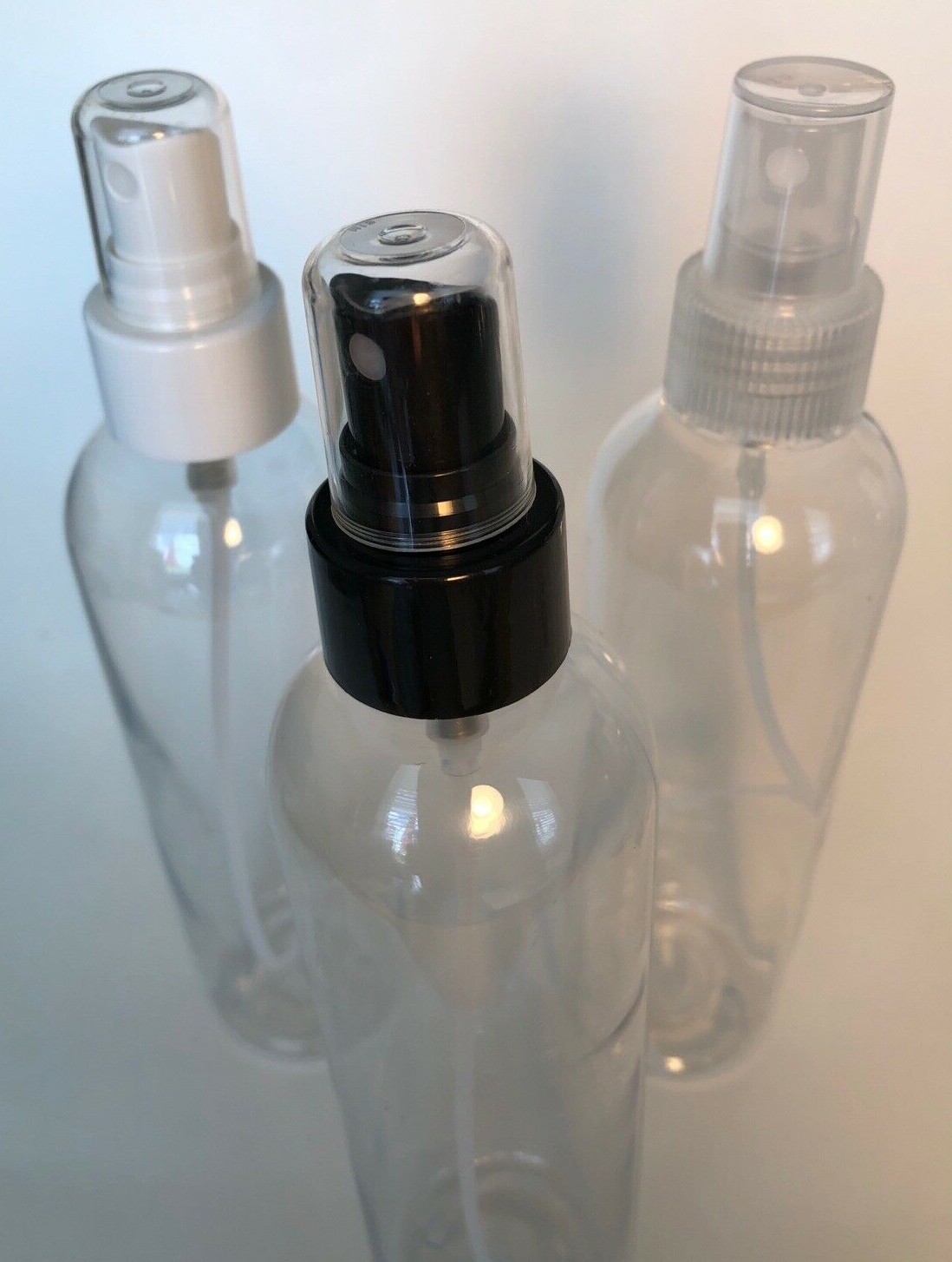 8 oz PET Plastic BPA Free 24/410 Clear Round Bullet Bottle cap choice CLEARANCE